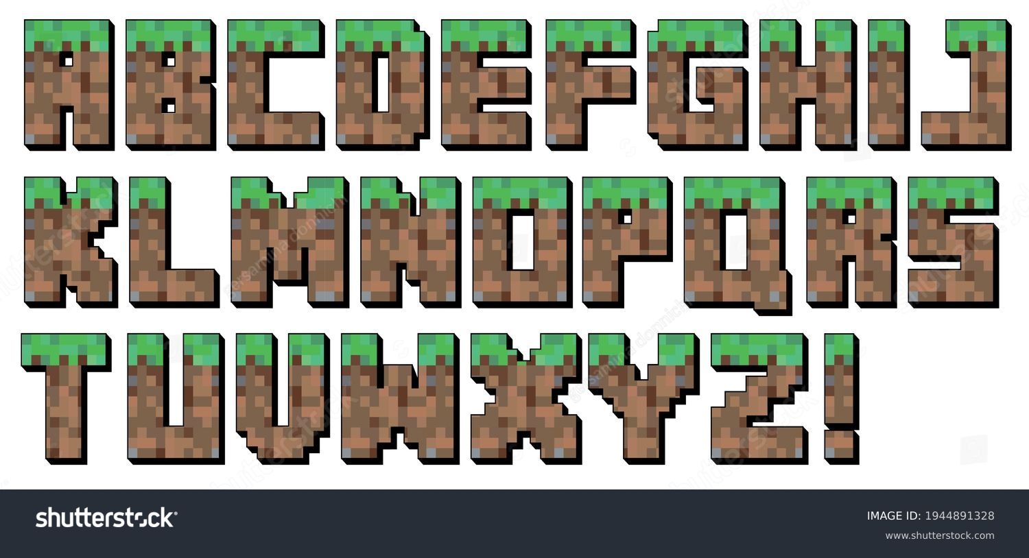 115 Minecraft Letters Stock Vectors And Vector Art Shutterstock