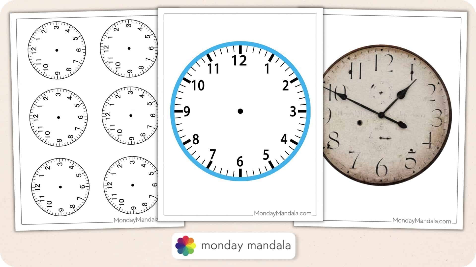 14 Printable Clock Faces Free PDFs To Download Print 