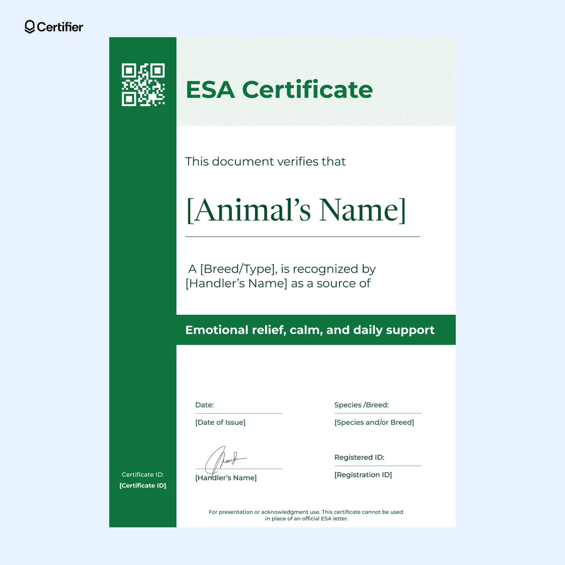 15 Blank ESA Certificate Templates