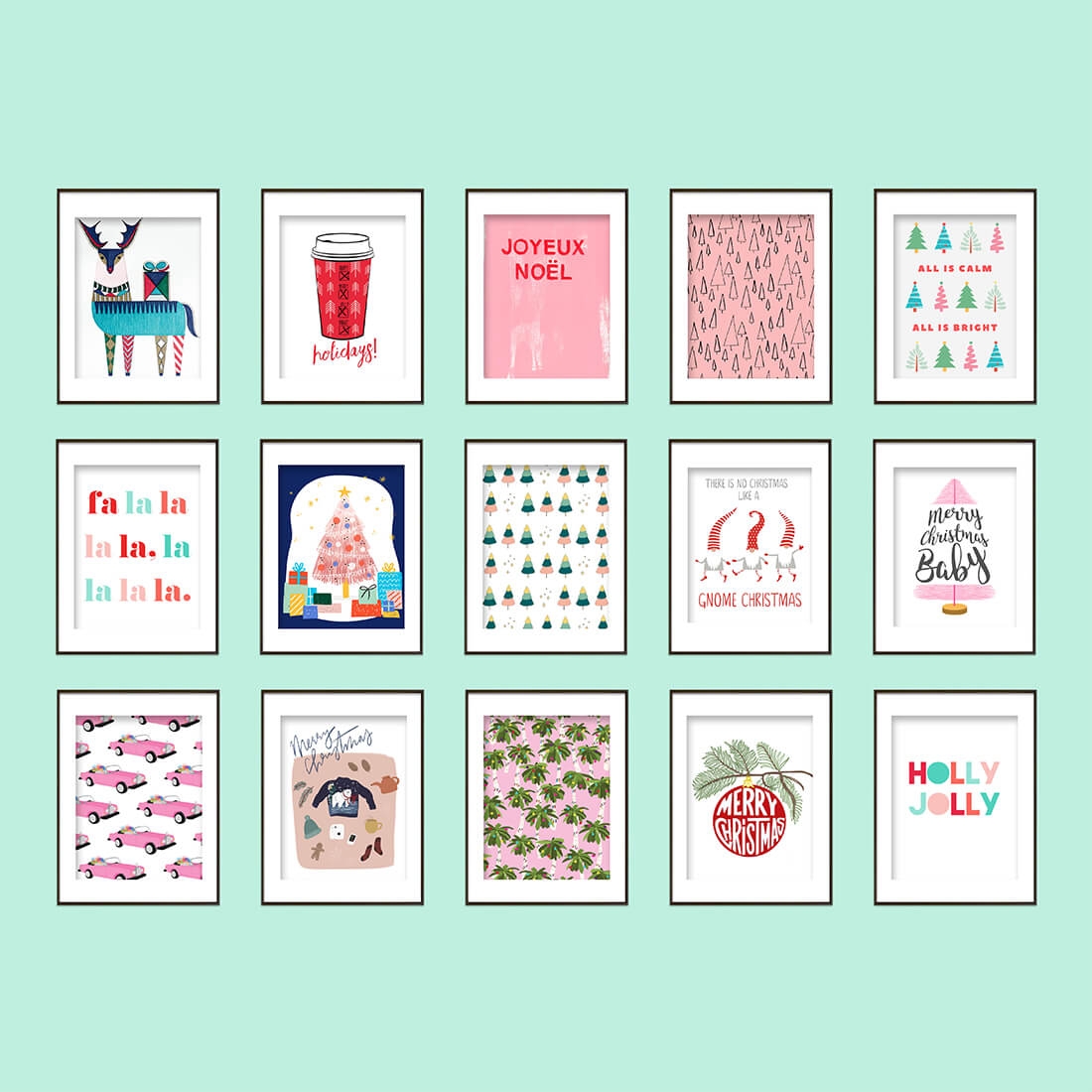 15 Free Colorful Christmas Printables Holiday Roundup Little Gold Pixel