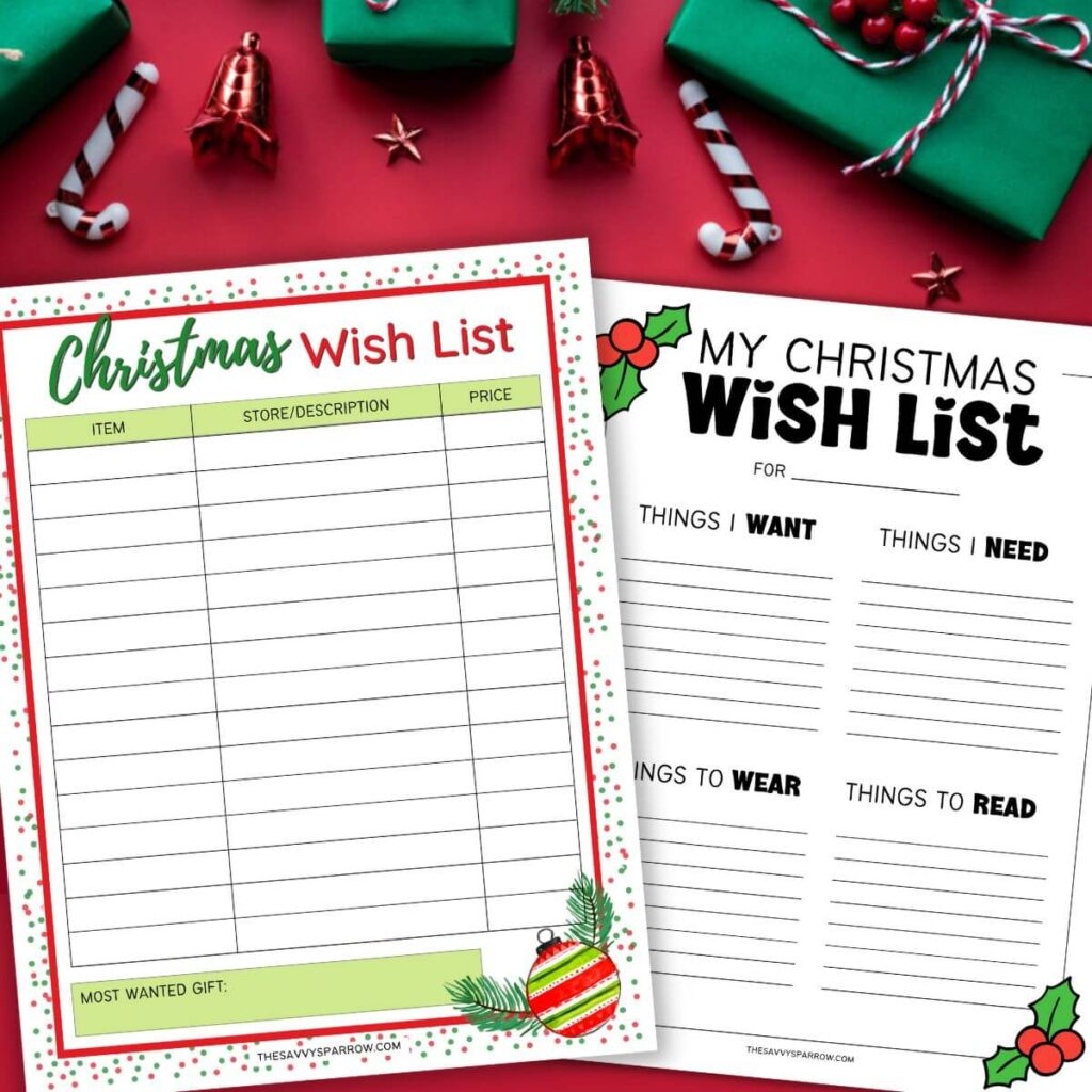 16 Free Printable Christmas List Templates For The Entire Family 16 Free Printable Christmas List Templates For The Entire Family