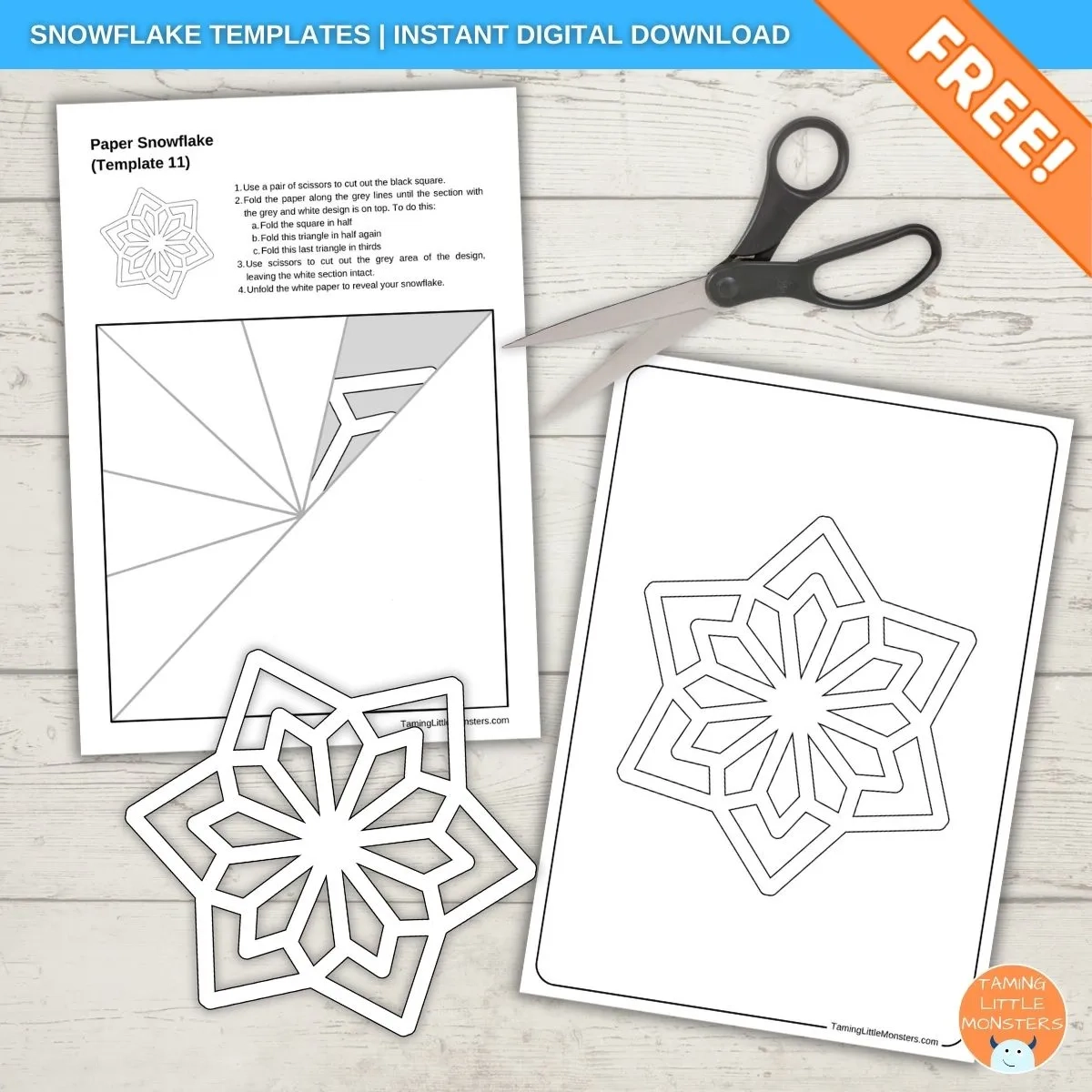 20 Free Printable Paper Snowflake Templates Taming Little Monsters