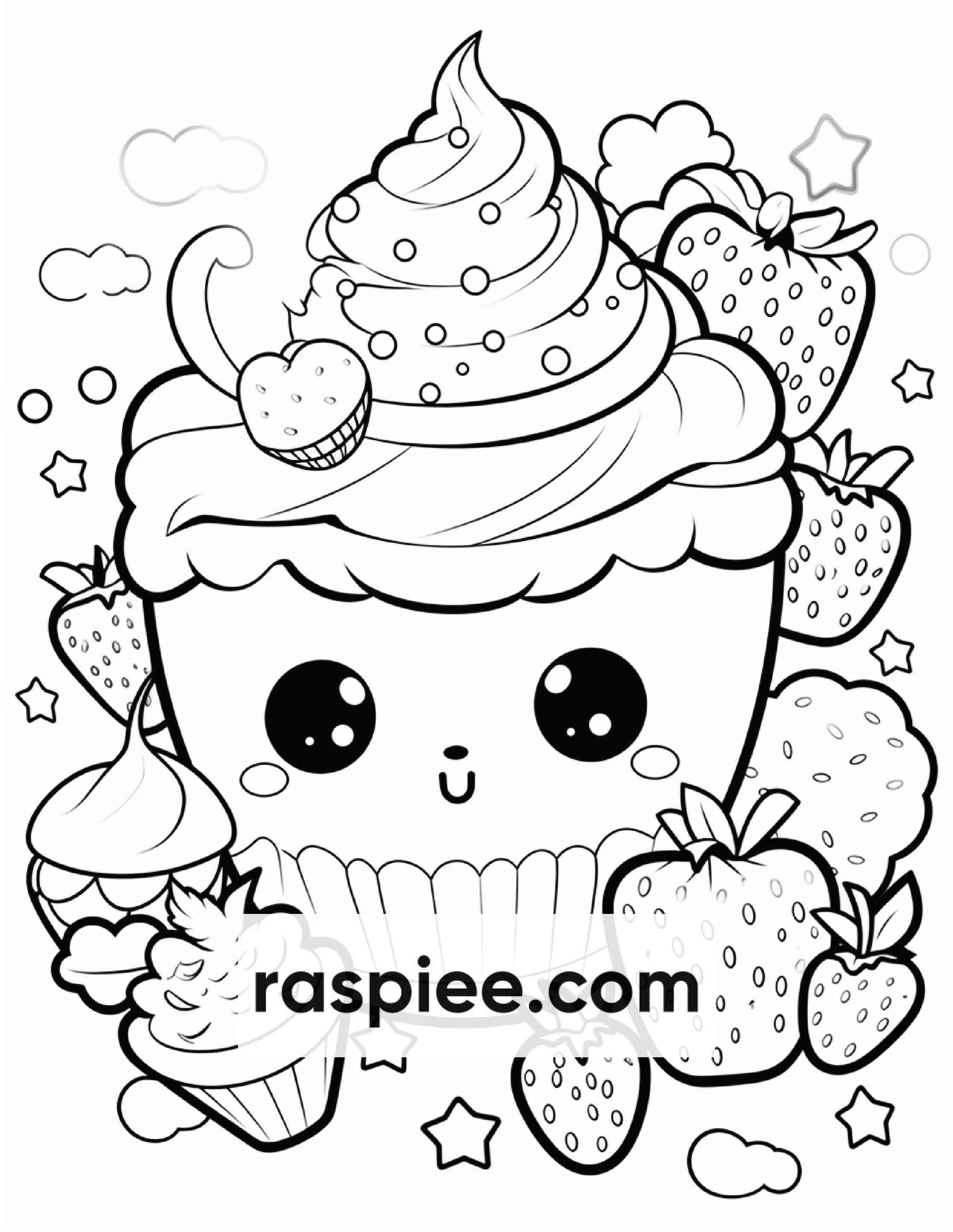 200 Kawaii Food Coloring Pages For Kids Fun Homeschool Activities Pr RASPIEE