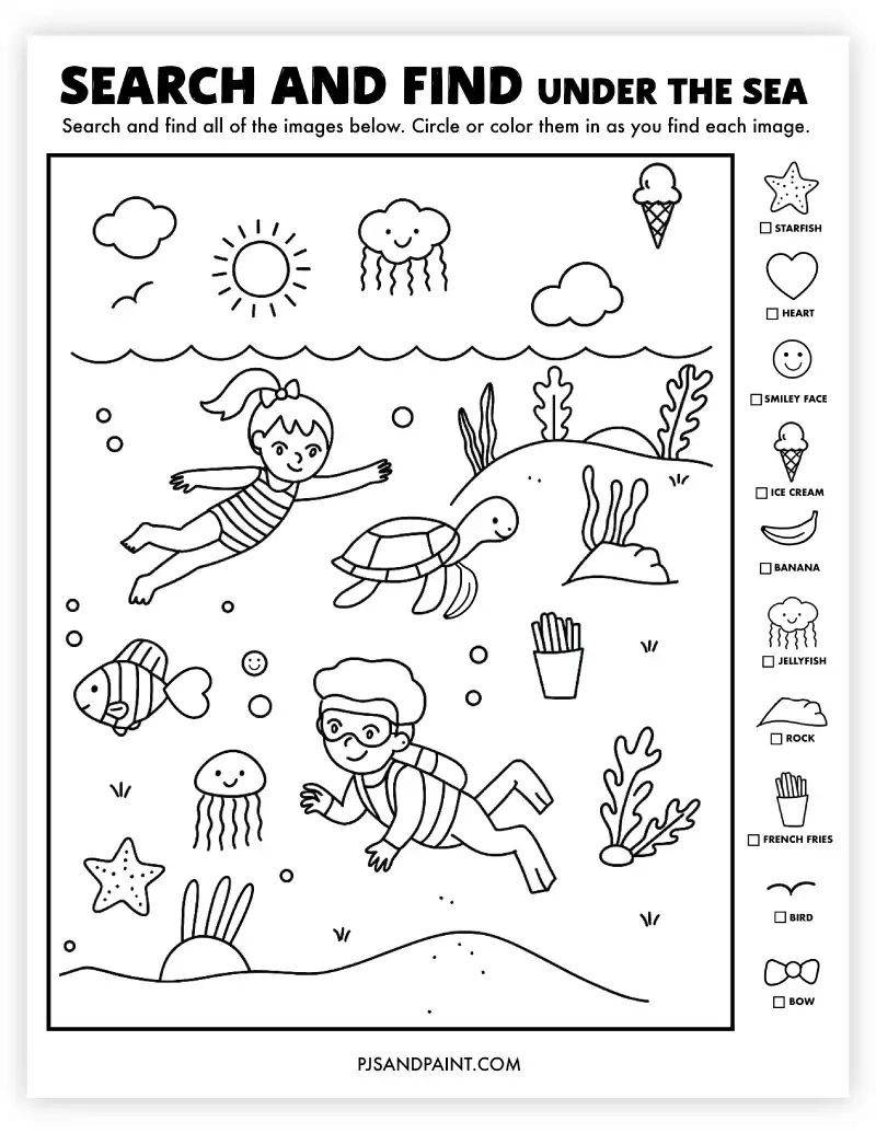 22 Free Printable Search And Find Activities Pjs And Paint