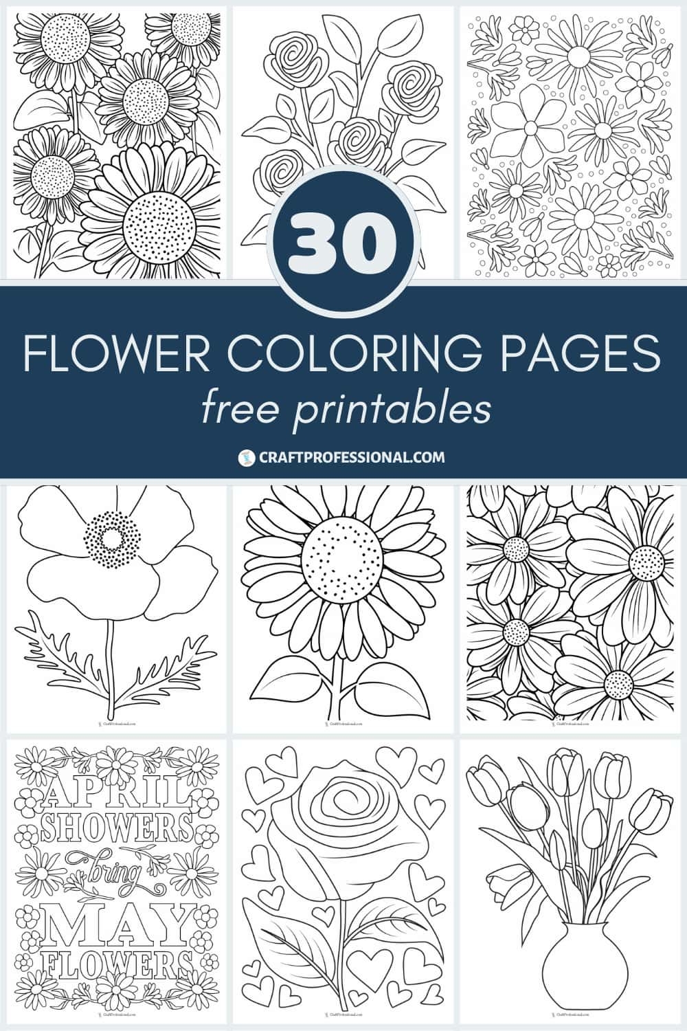 30 Flower Coloring Pages