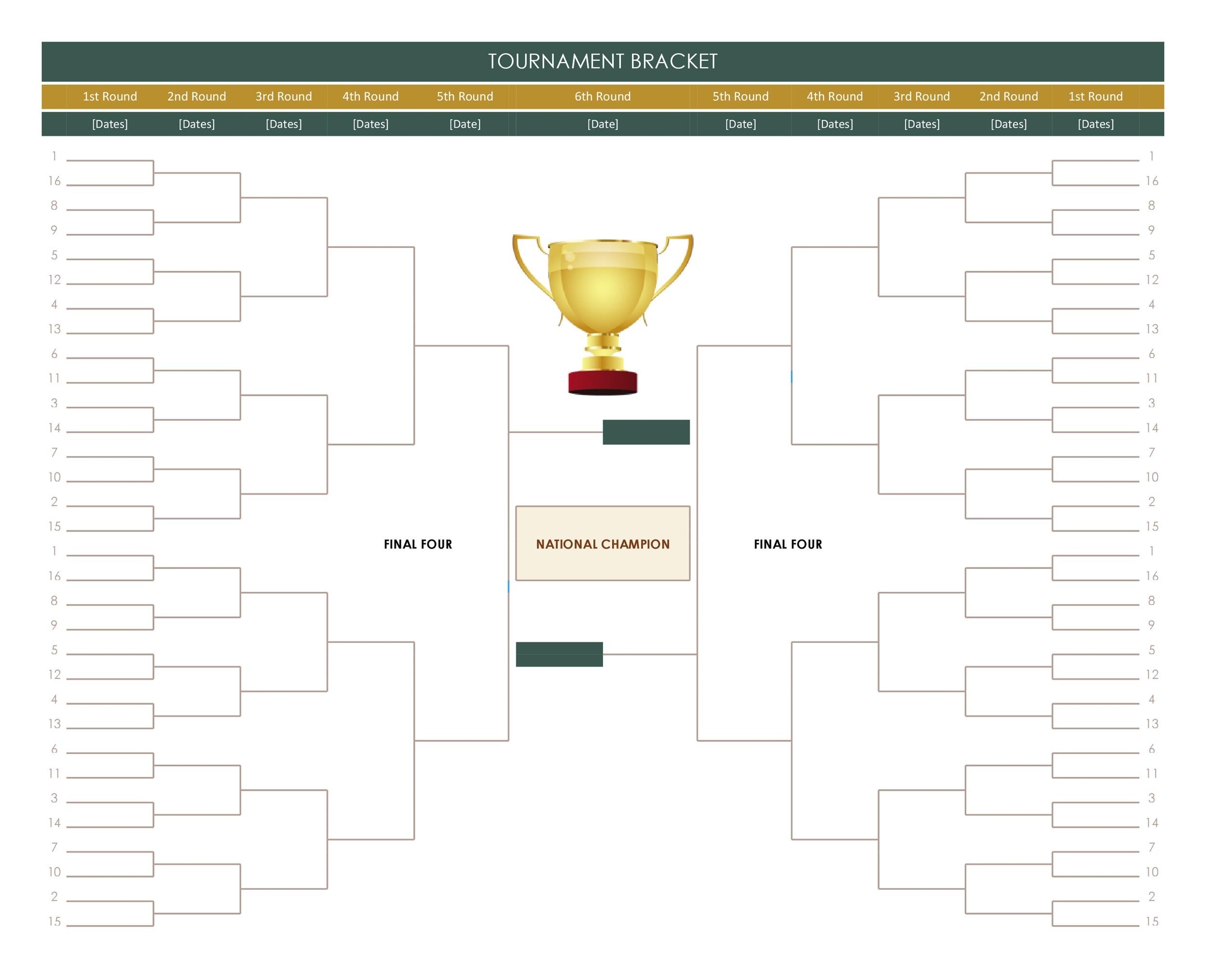 34 Blank Tournament Bracket Templates 100 FREE TemplateLab