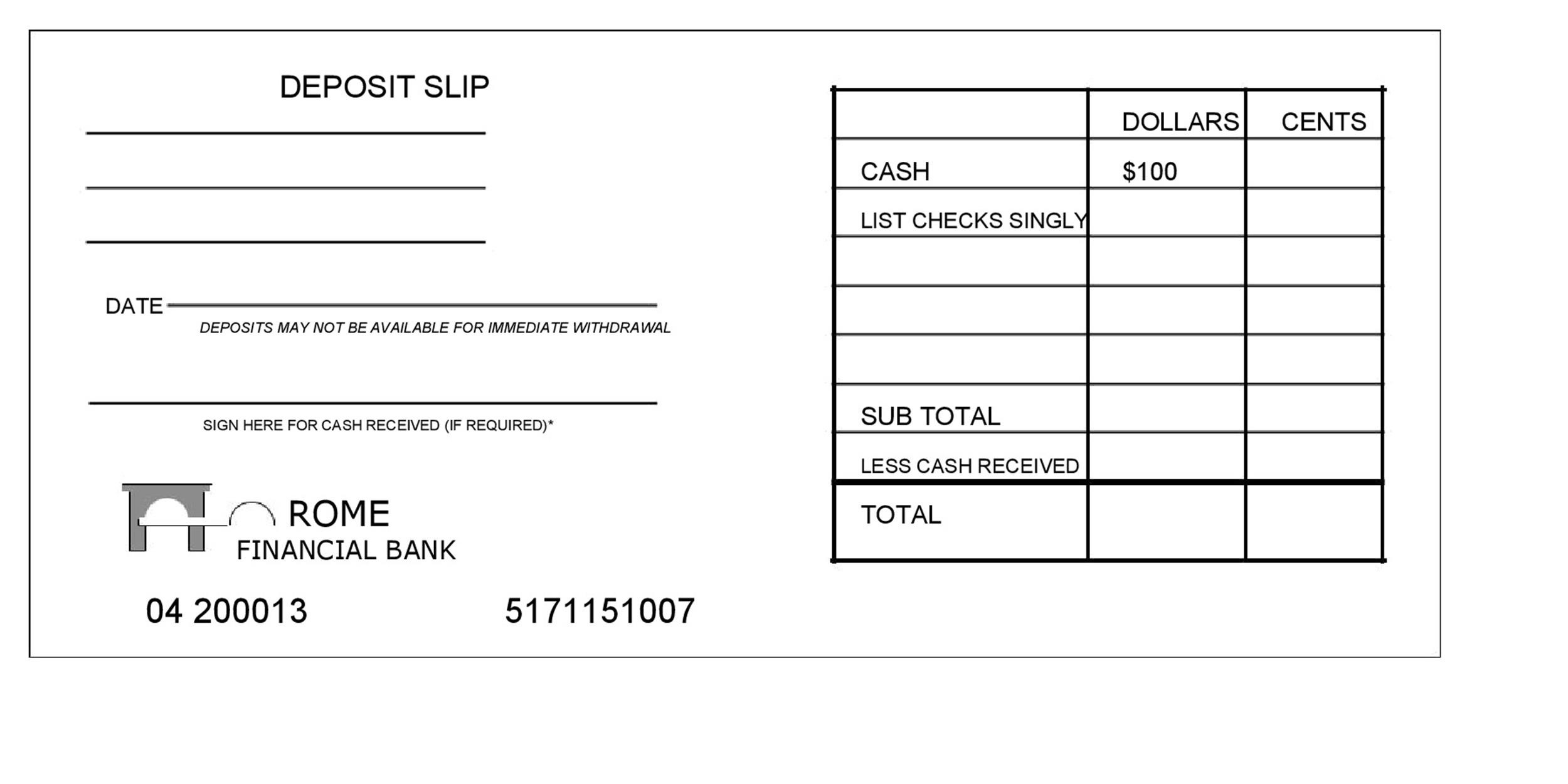 37 Bank Deposit Slip Templates amp Examples TemplateLab Worksheets Library