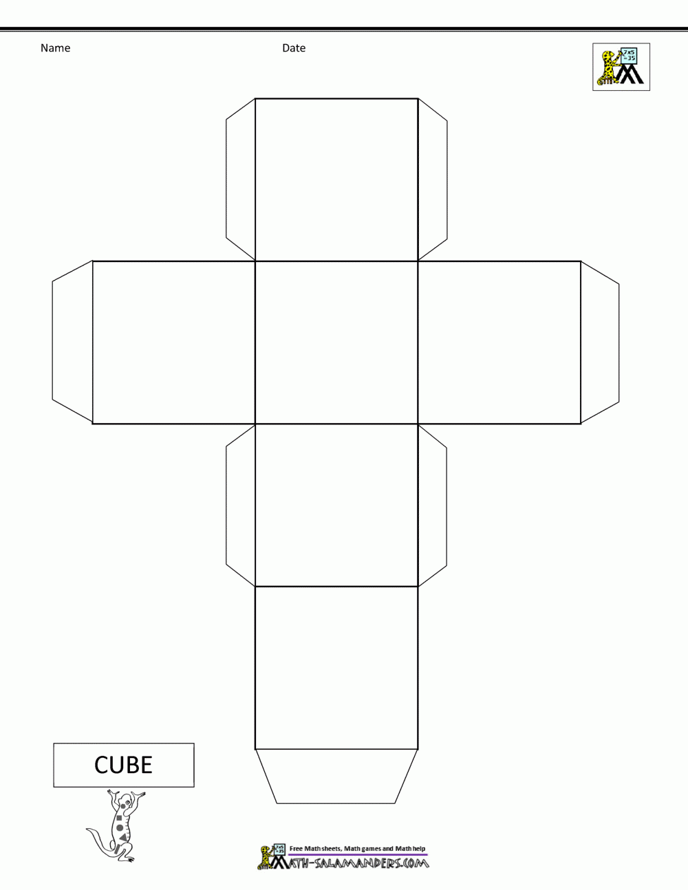 3D Cube Template Lessons Worksheets And Activities