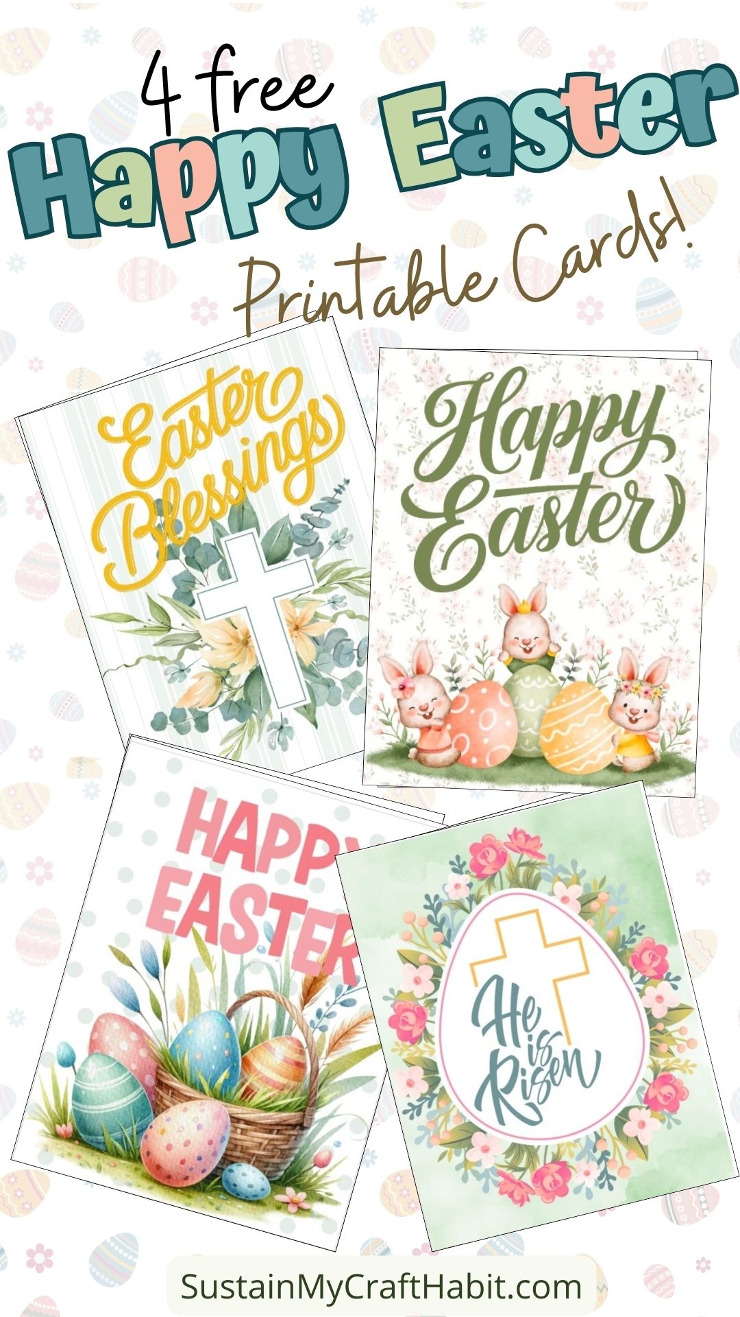 4 Free Printable Happy Easter Cards Sustain My Craft Habit