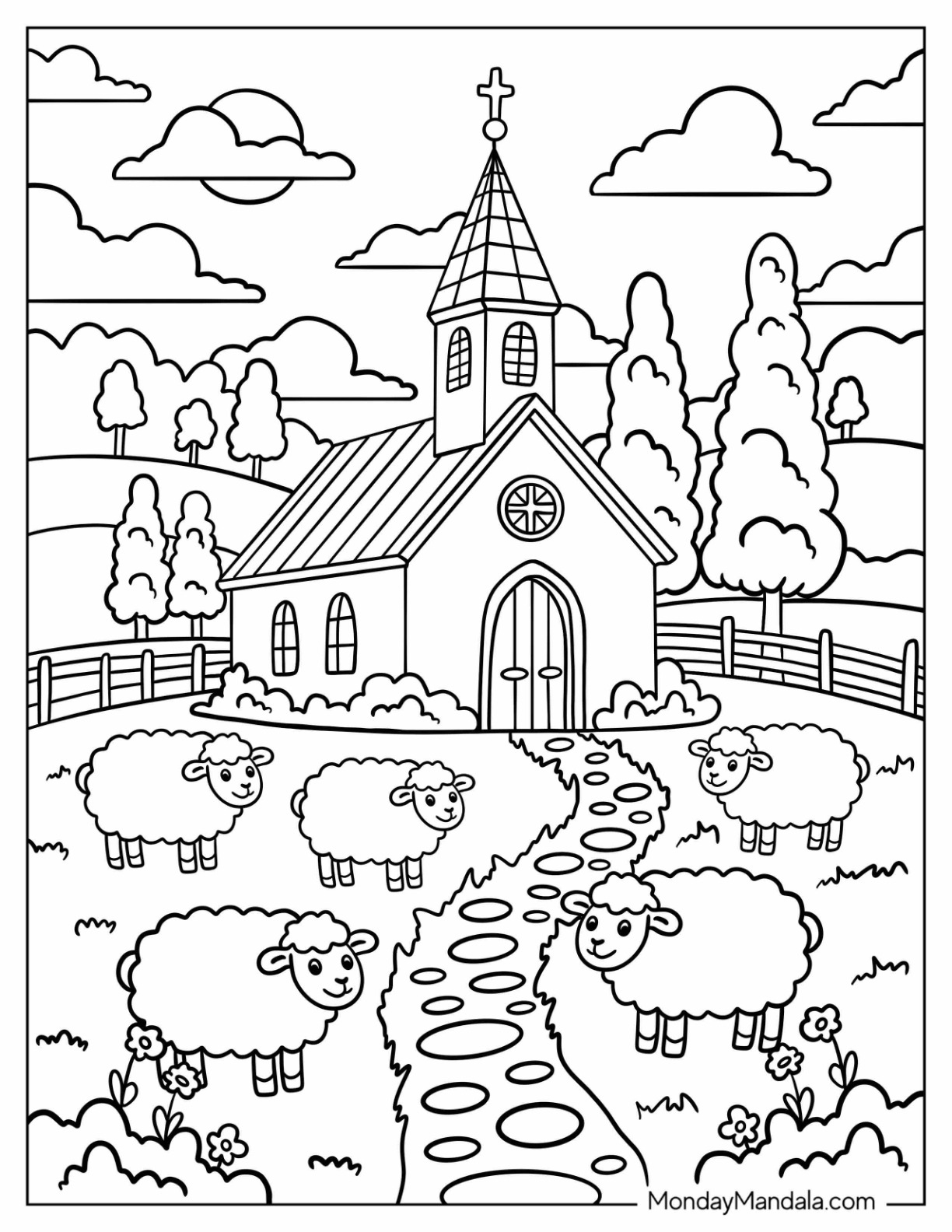 40 Church Coloring Pages Free PDF Printables