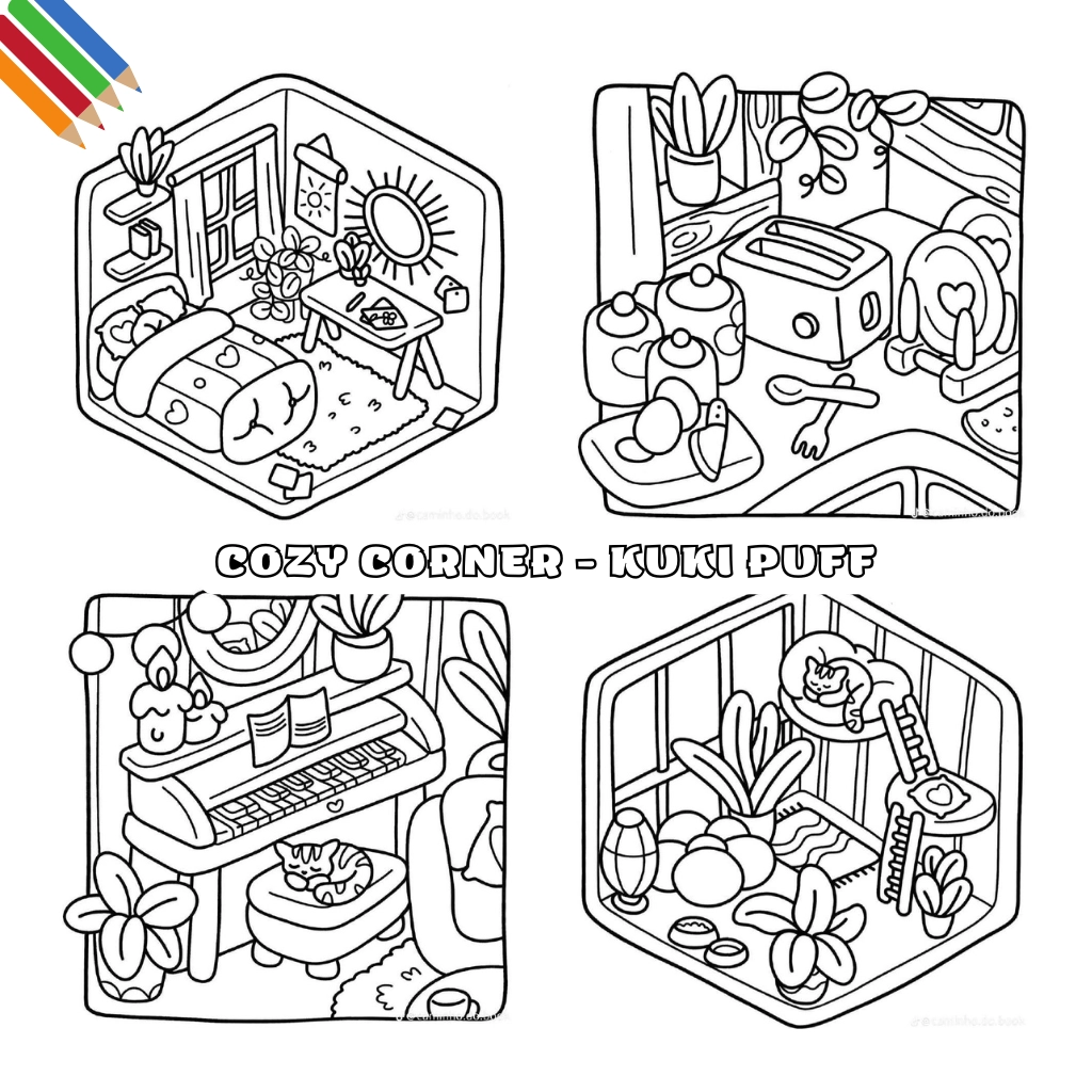40 Cozy Corner Coloring Pages Kuki Puff Free Printable PDF