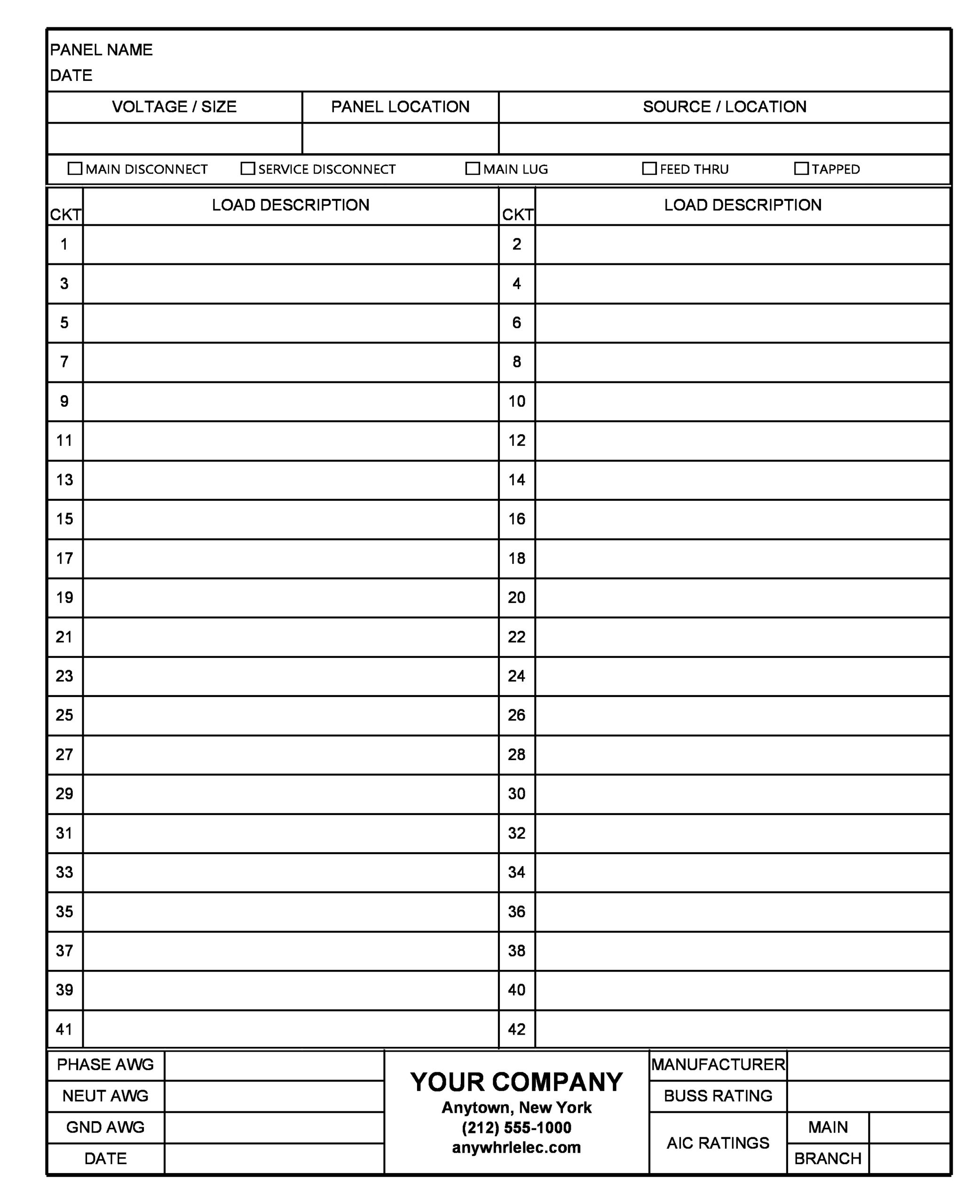 42 Fillable Panel Schedule Templates Excel Word TemplateLab