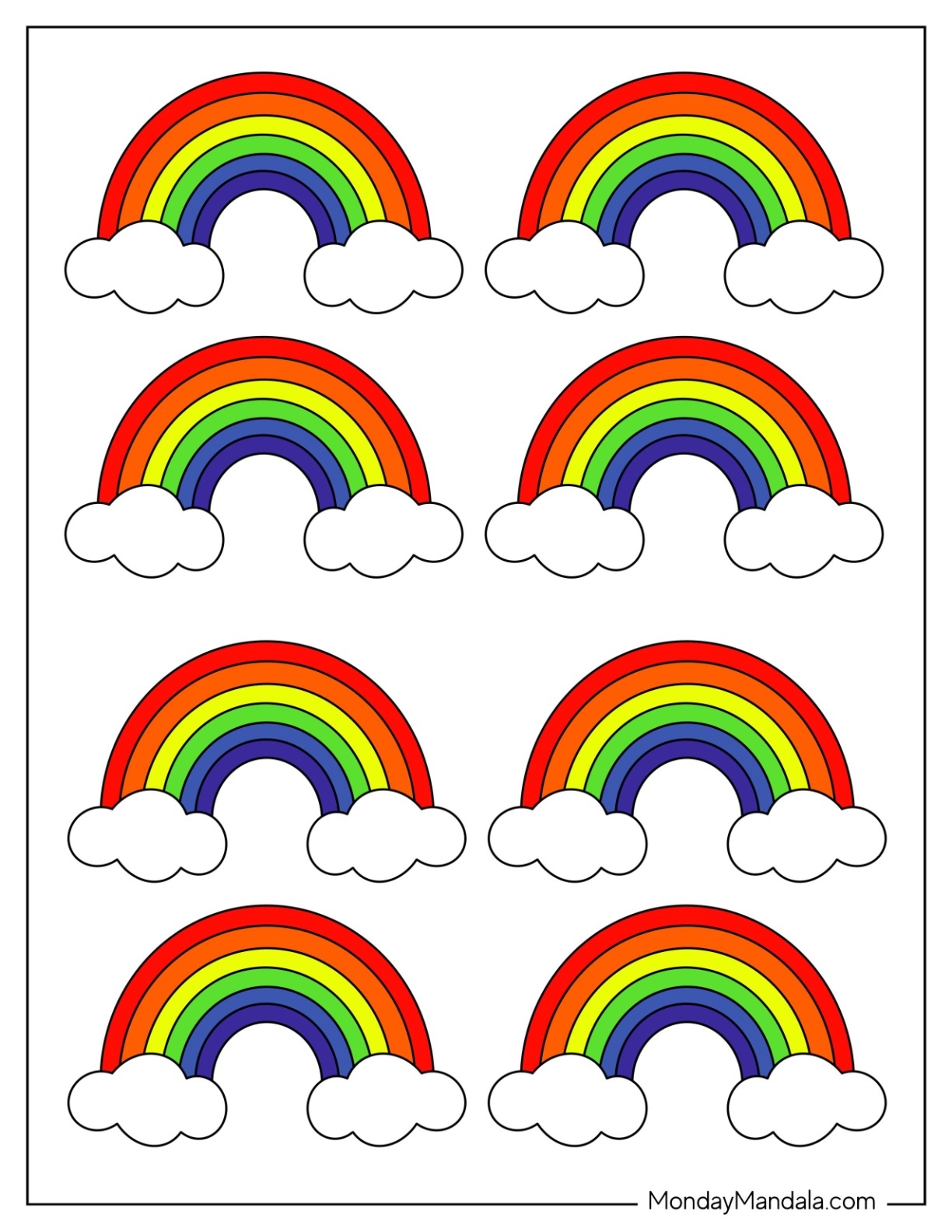 43 Rainbow Templates Free PDF Printables 