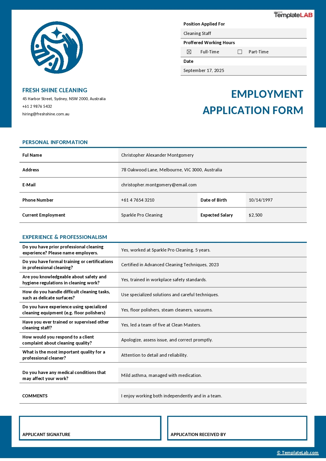 56 Free Employment Job Application Form Templates Printable TemplateLab