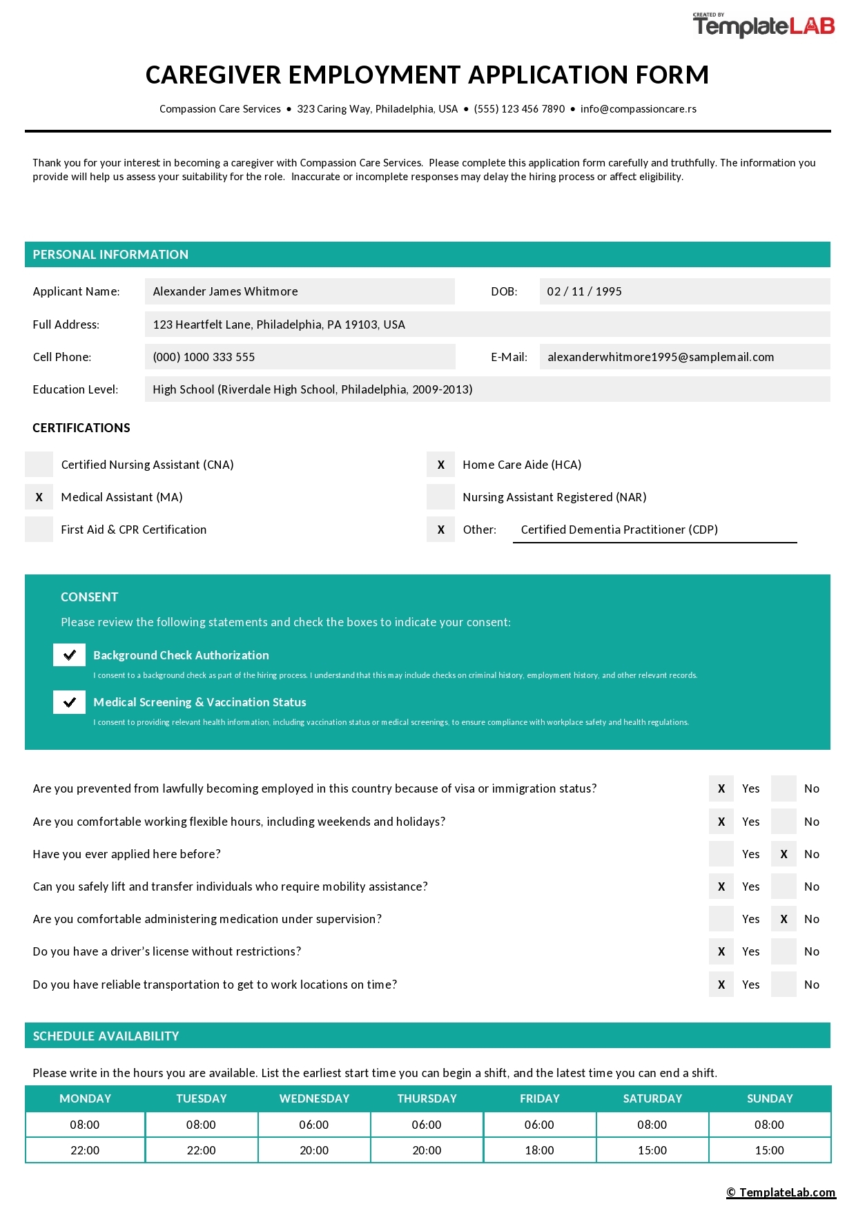 56 Free Employment Job Application Form Templates Printable TemplateLab