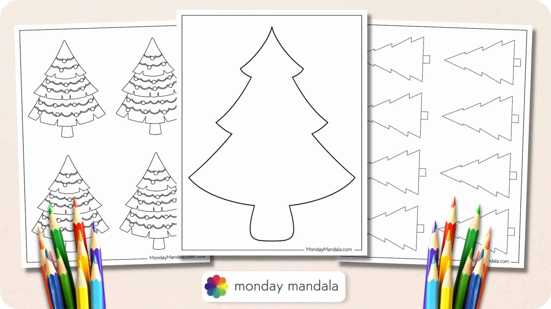 60 Christmas Tree Templates Free PDF Printables 