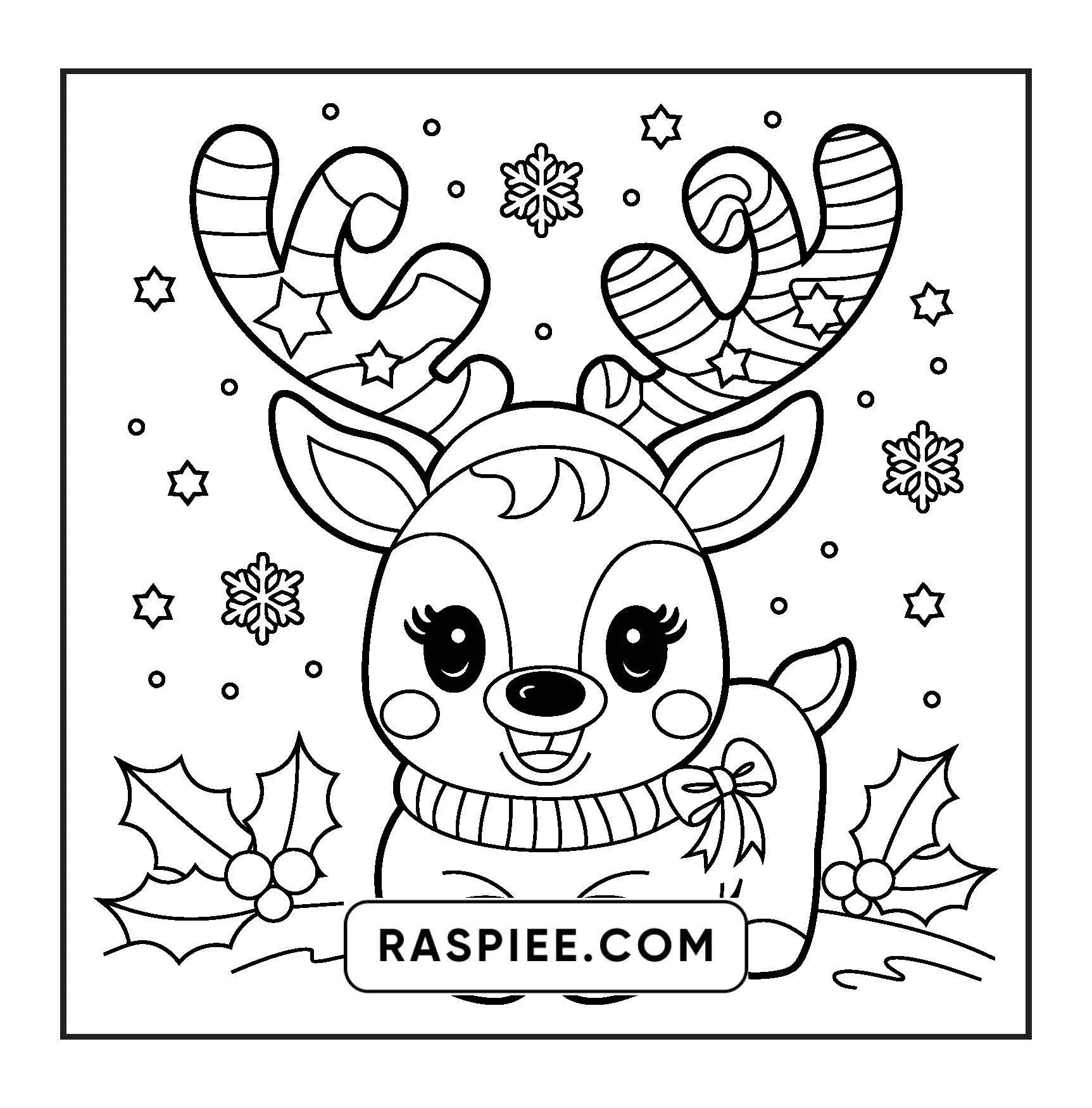 72 Bold And Easy Cute Christmas Coloring Pages For Kids Adults RASPIEE