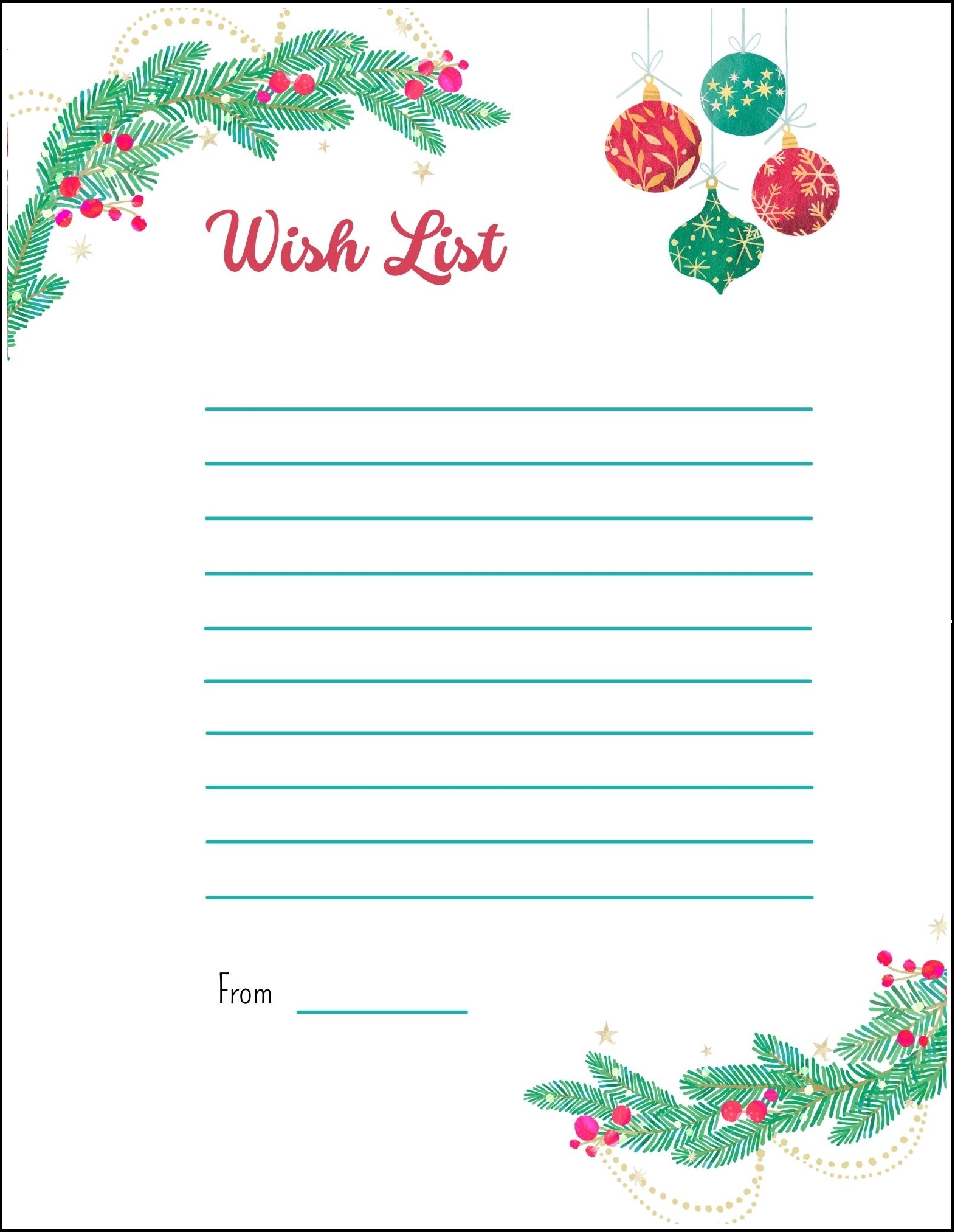 8 Free Printable Christmas List Templates The Stress Free Christmas