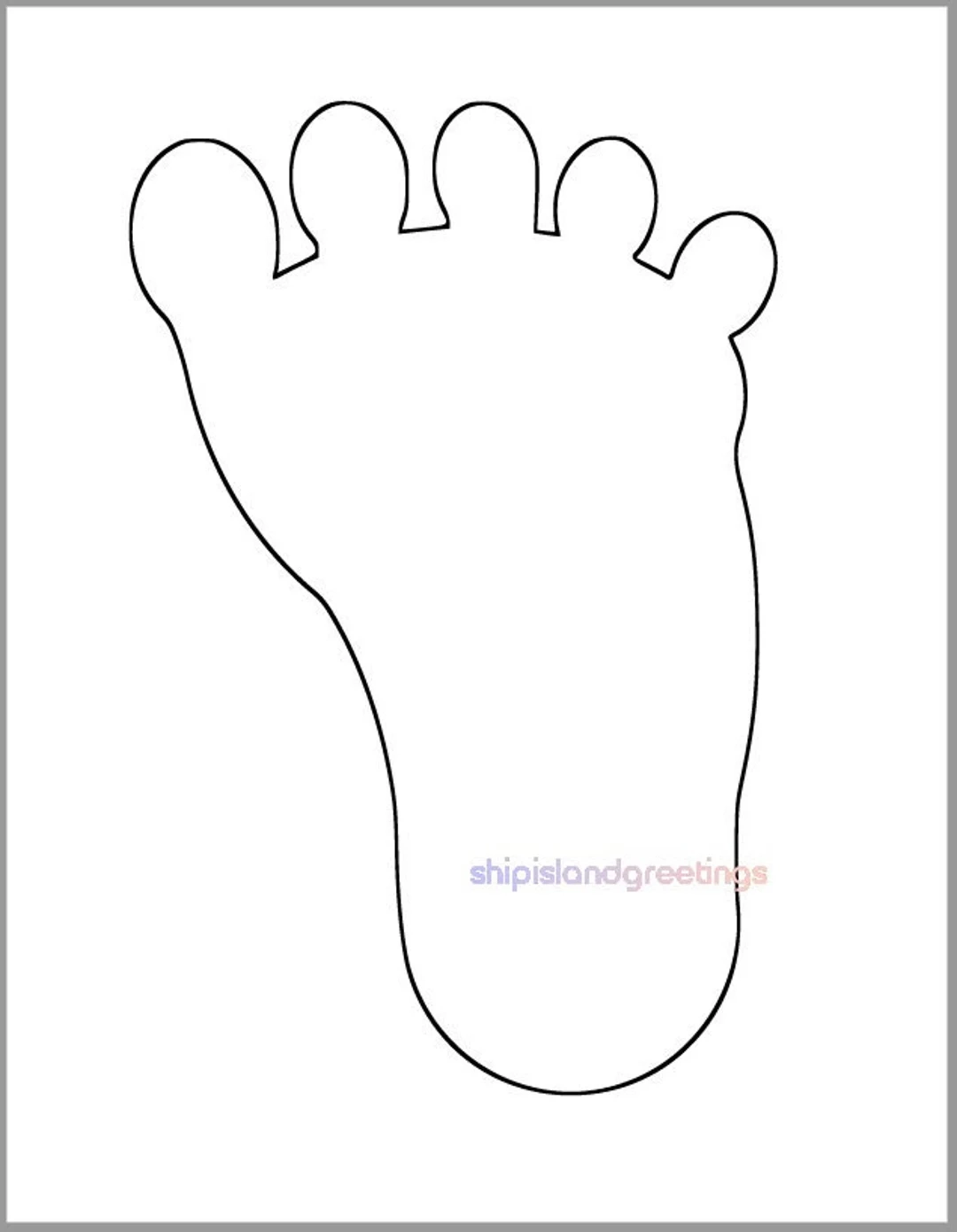 9 Inch Footprint Template baby Shower Decor large Printable Footprint Footprint Pattern footprint Cutout classroom Decor kids Color Page Etsy