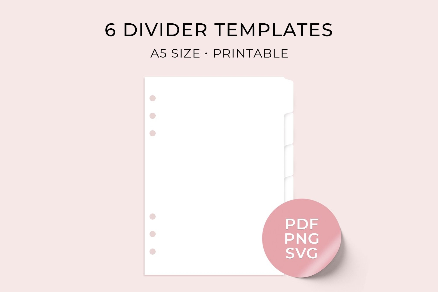 A5 Six Divider Templates 2048531 