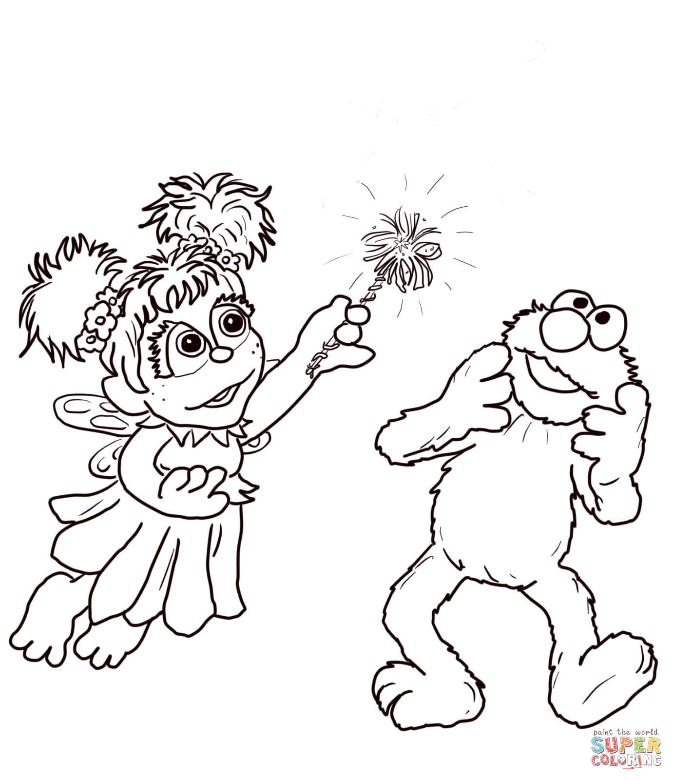 Abby Cadabby And Elmo Coloring Page Free Printable