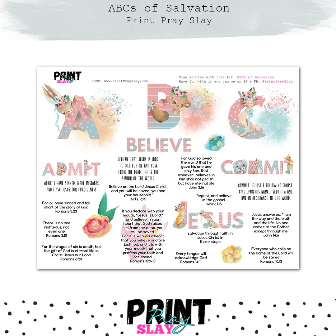 ABCs Of Salvation Print Pray Slay