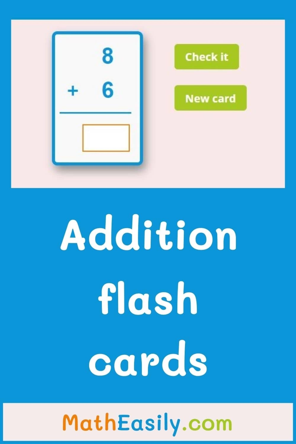 Addition Flash Cards ONLINE Printable