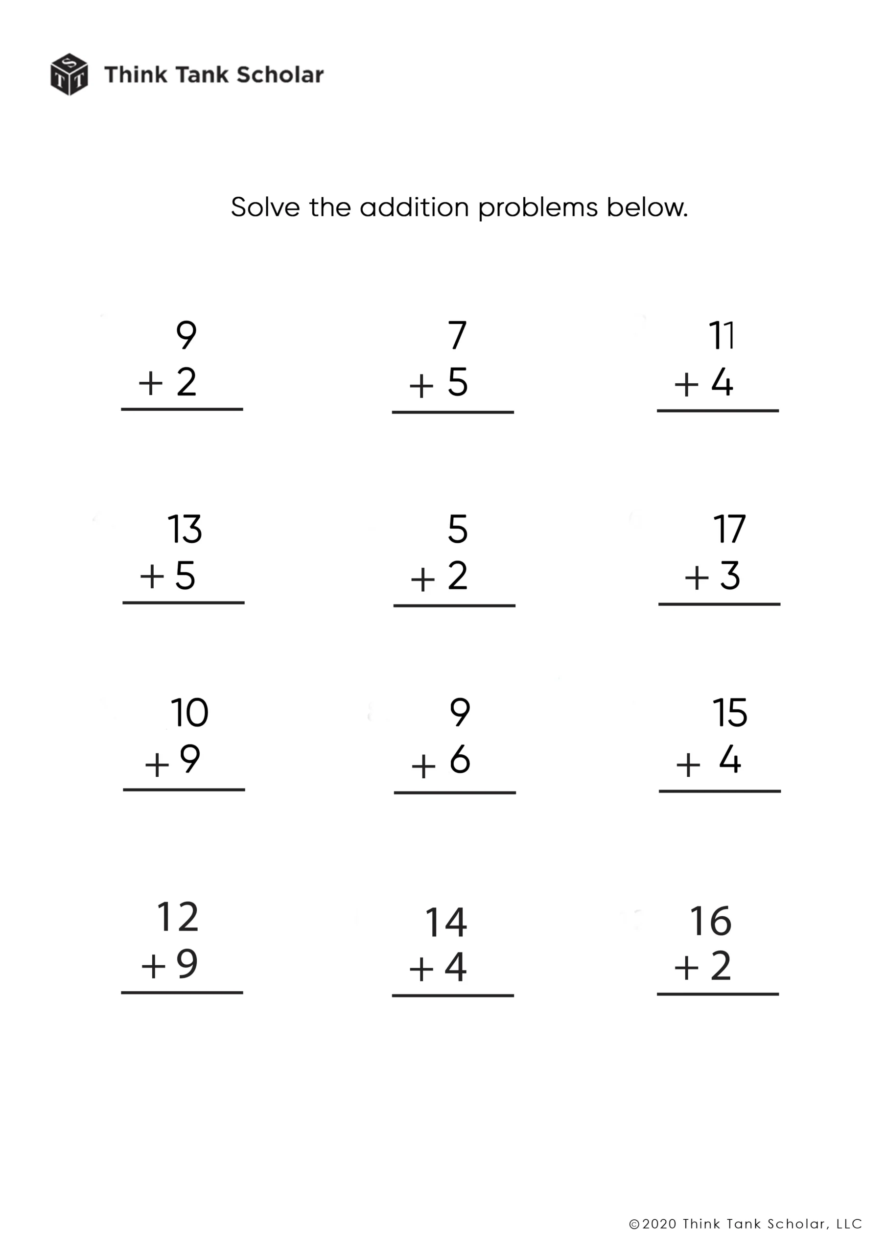 Addition Subtraction Combined Worksheets Printable PDF FREE Think Tank Scholar