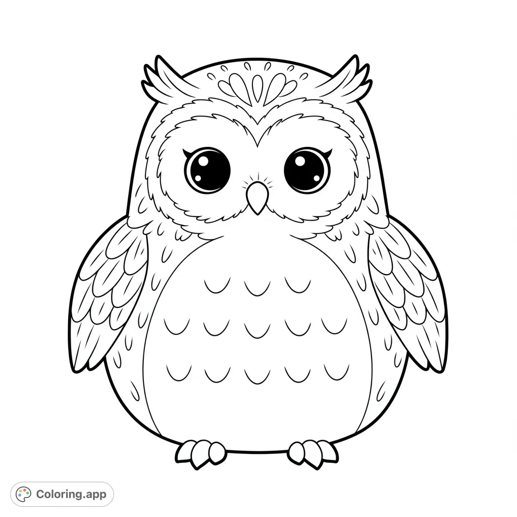 Adorable Cartoon Owl Coloring app