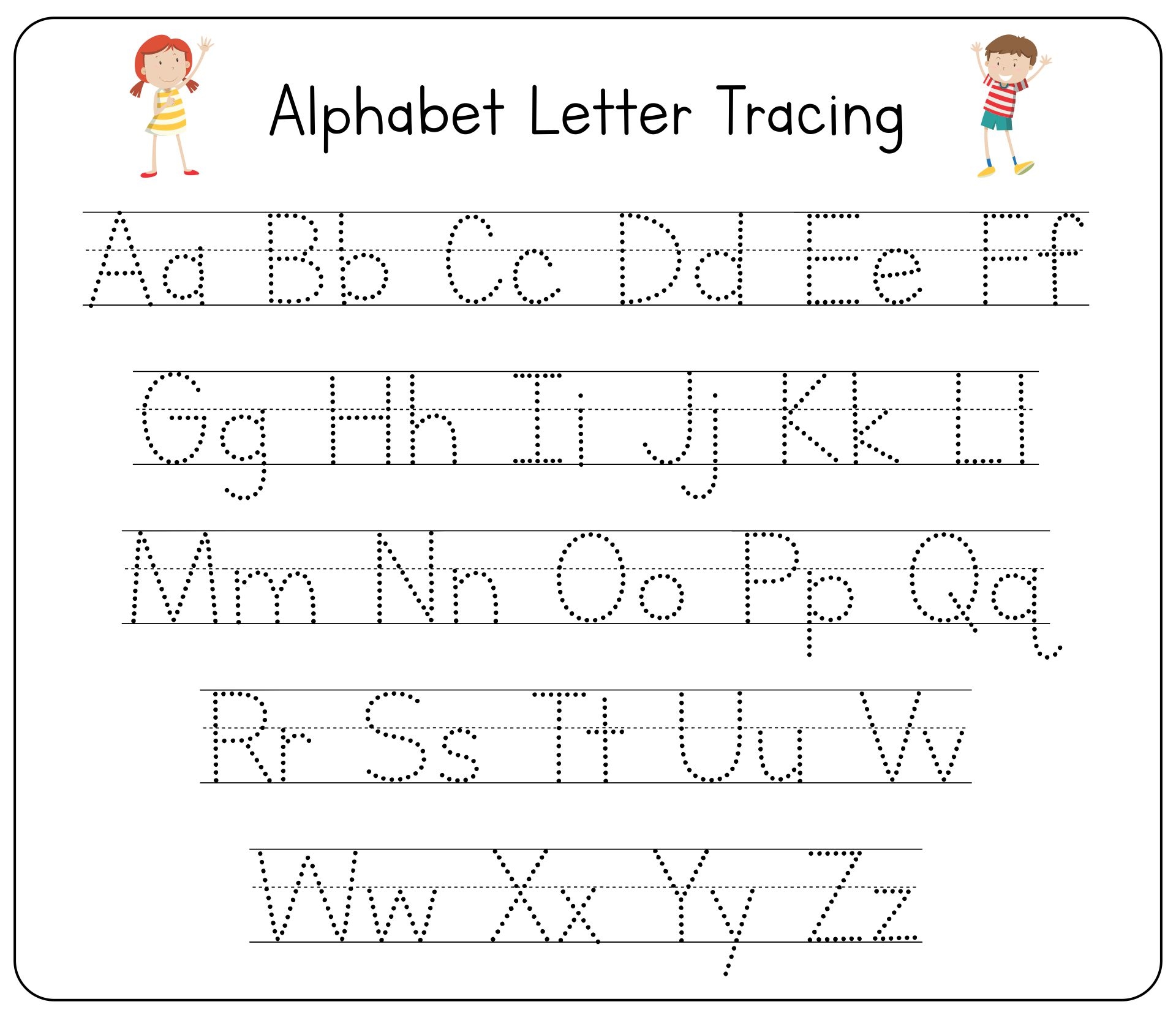 Alphabet Tracing Worksheets A Z Free Printable For Kids 123 Worksheets Library