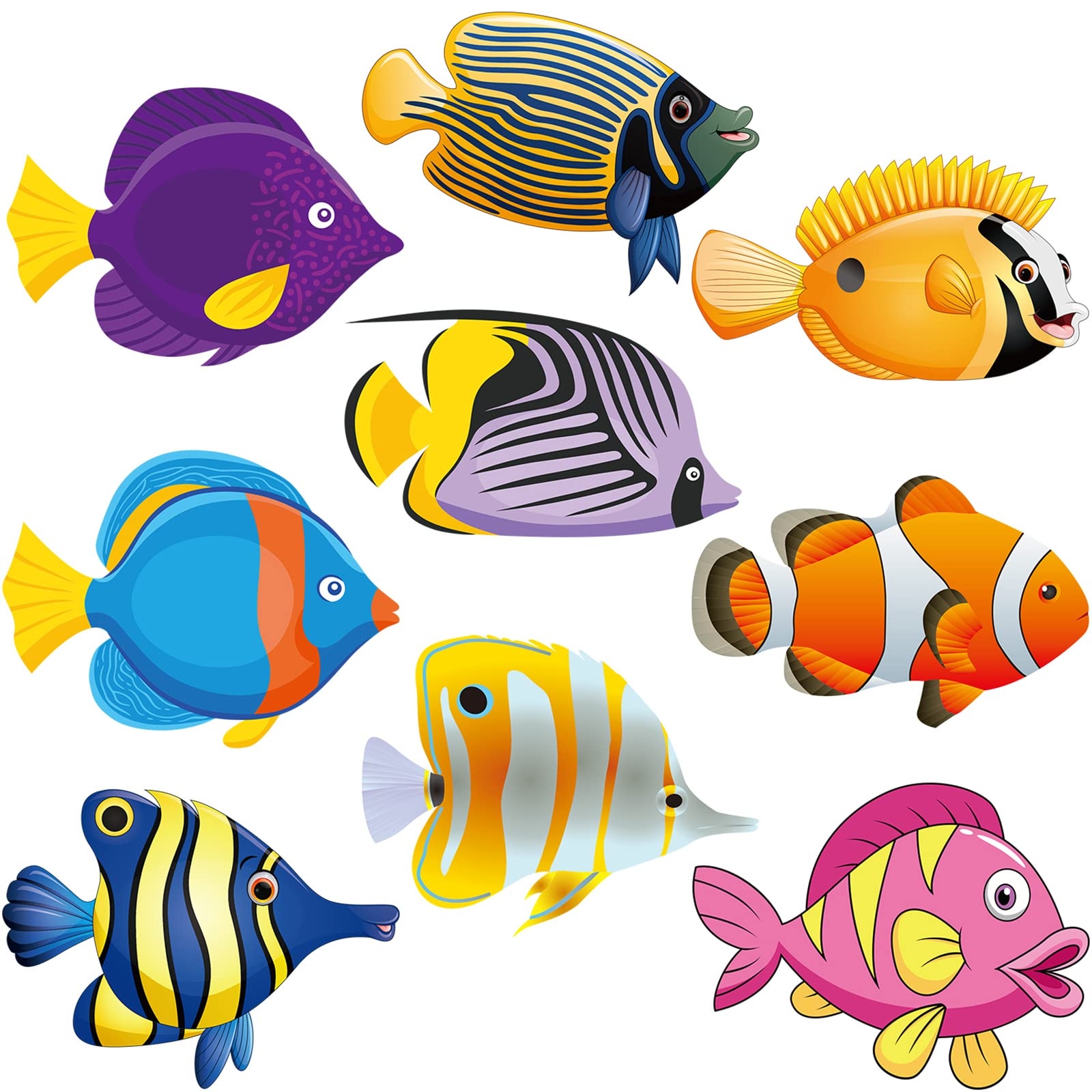 Amazon Blulu 72 Pieces Ocean Fish Cutouts For Classroom Decorations Colorful Tropical Fish Cutout Paper Accent With Glue Point For Bulletin Board Decor DIY Craft School Ocean Themed Birthday Party Supplies 