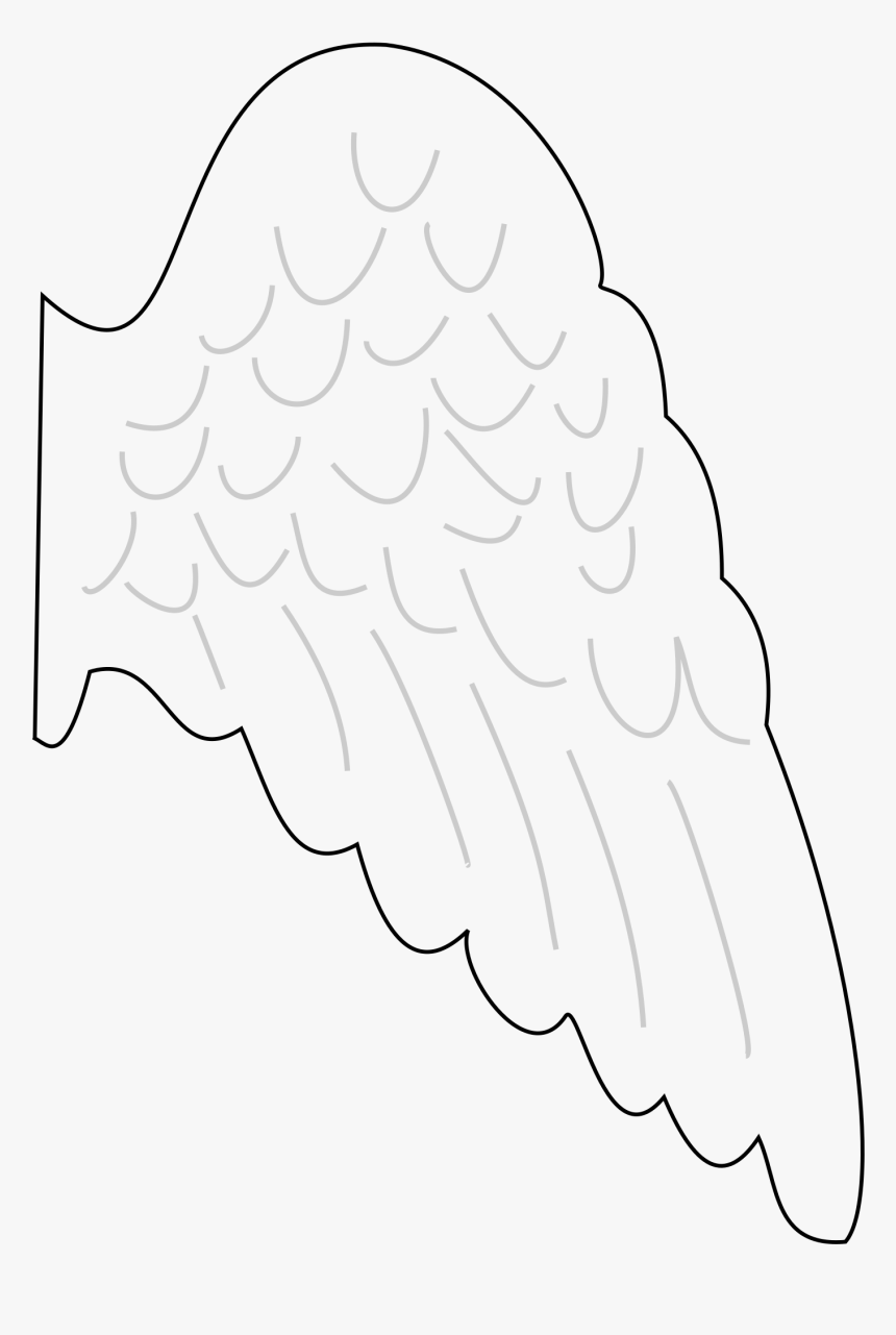 Angel Wing Drawing Clip Art Angel Wing Template Printable Free HD Png Download Kindpng