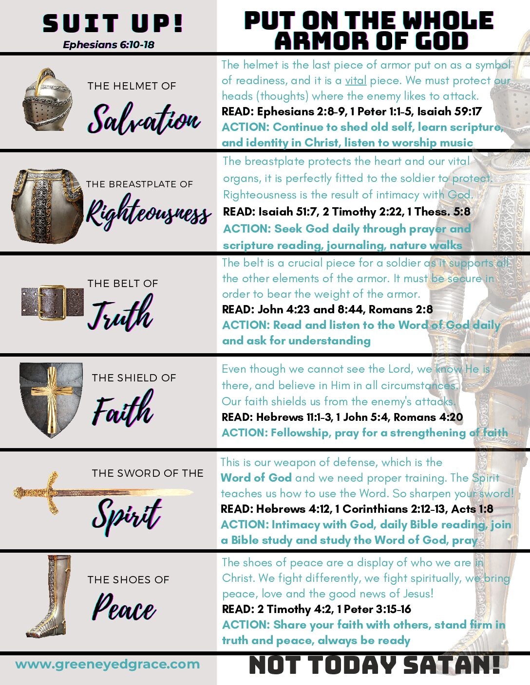 Armor Of God Ephesians 6 12 FREE PRINTOUT Green Eyed Grace