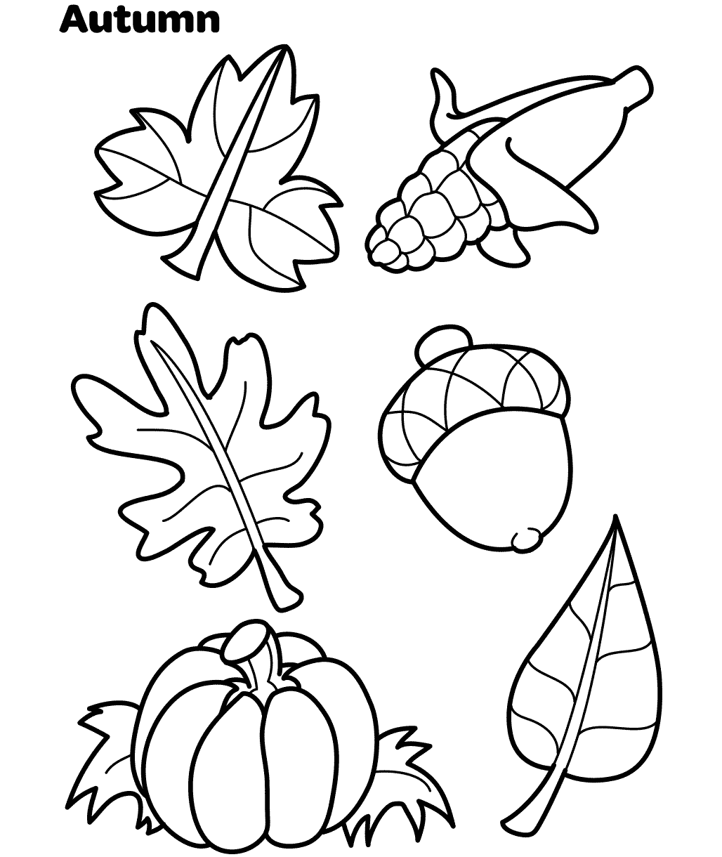 Autumn Leaves Coloring Page