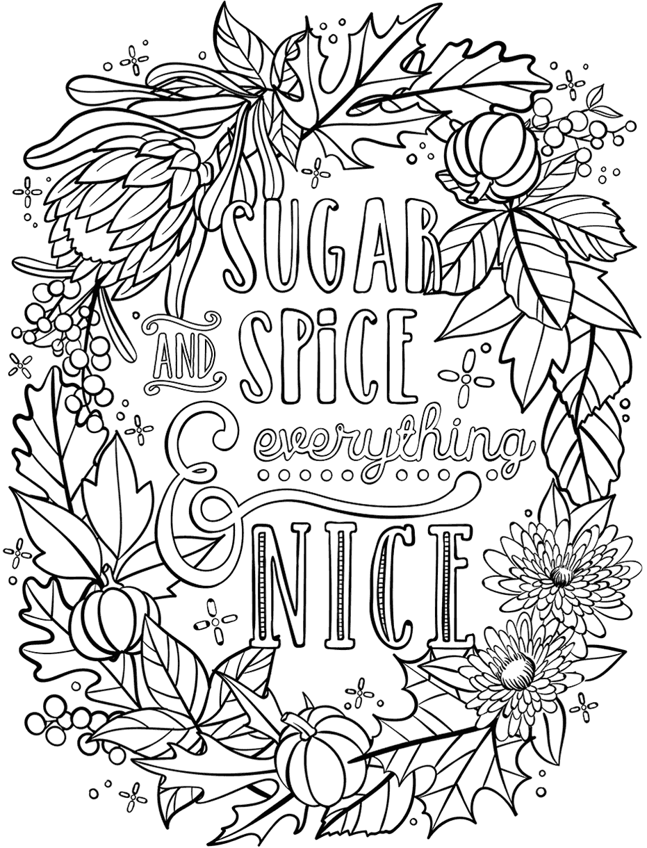 Autumn Wreath Free Printable Colouring Page