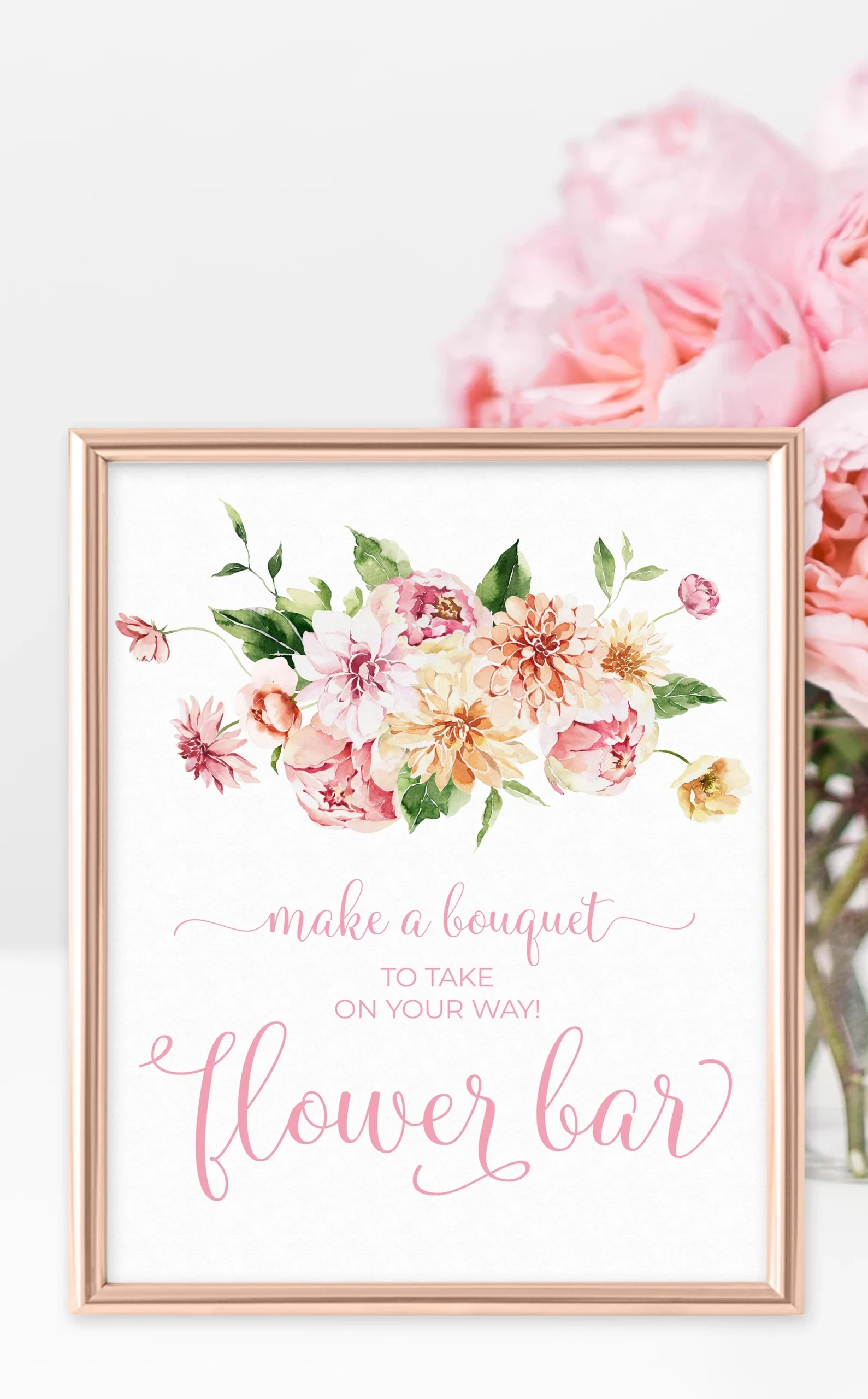Baby In Bloom Theme Printable Baby Shower Flower Bar Sign ARRA Creative