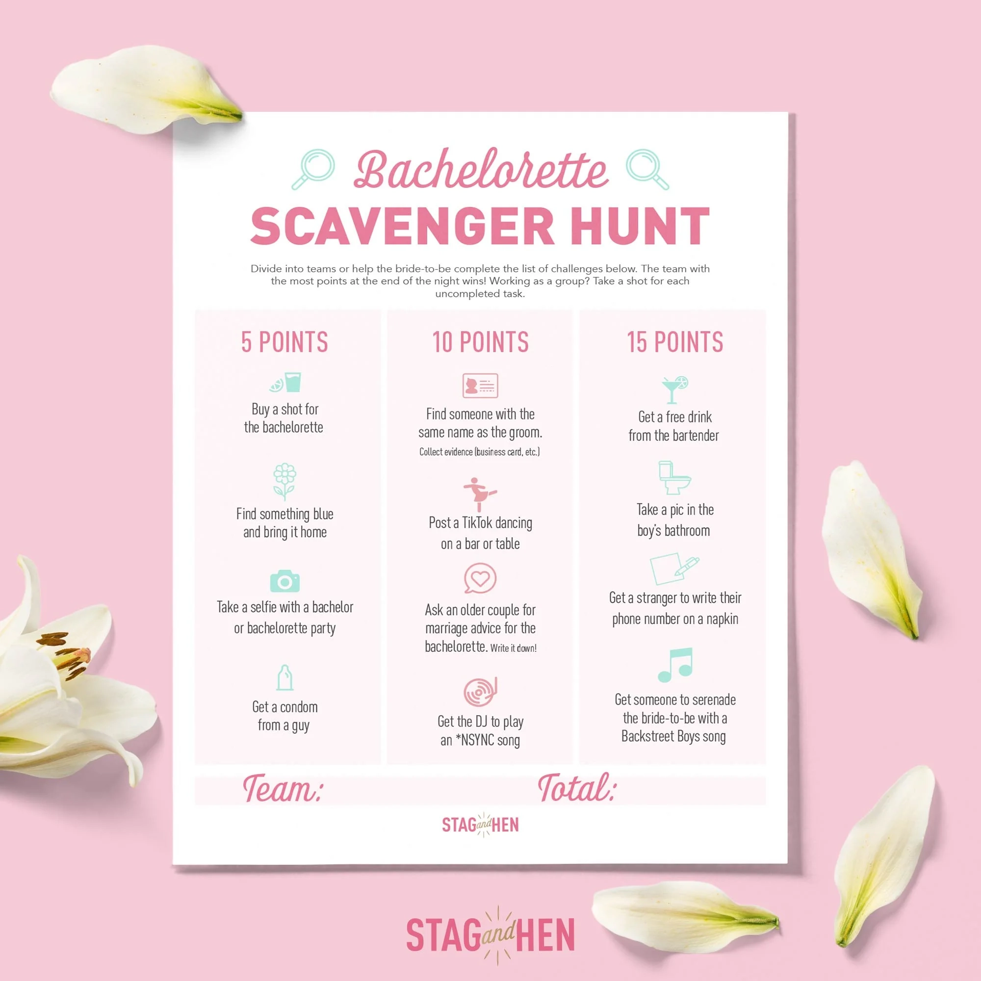 Bachelorette Scavenger Hunt Free Digital Download Stag Hen