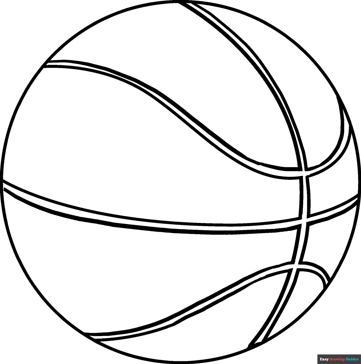 Basketball Coloring Page Easy Drawing Guides