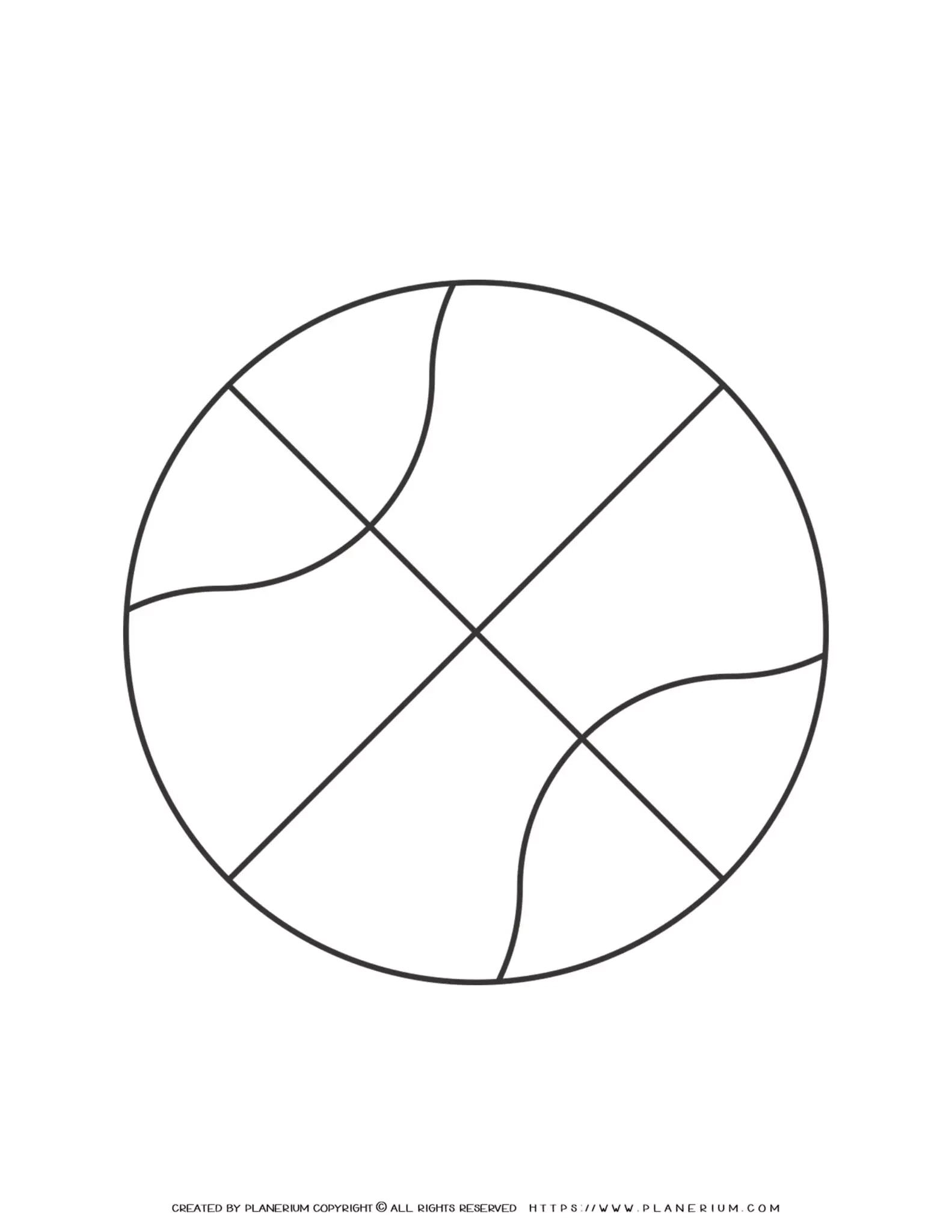 Basketball Outline Coloring Page