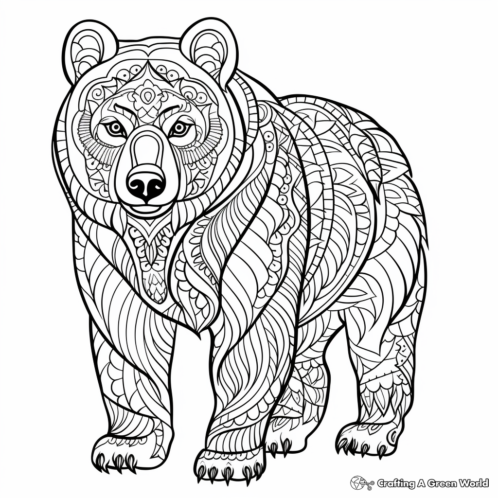 Bear For Adults Coloring Pages Free Printable 
