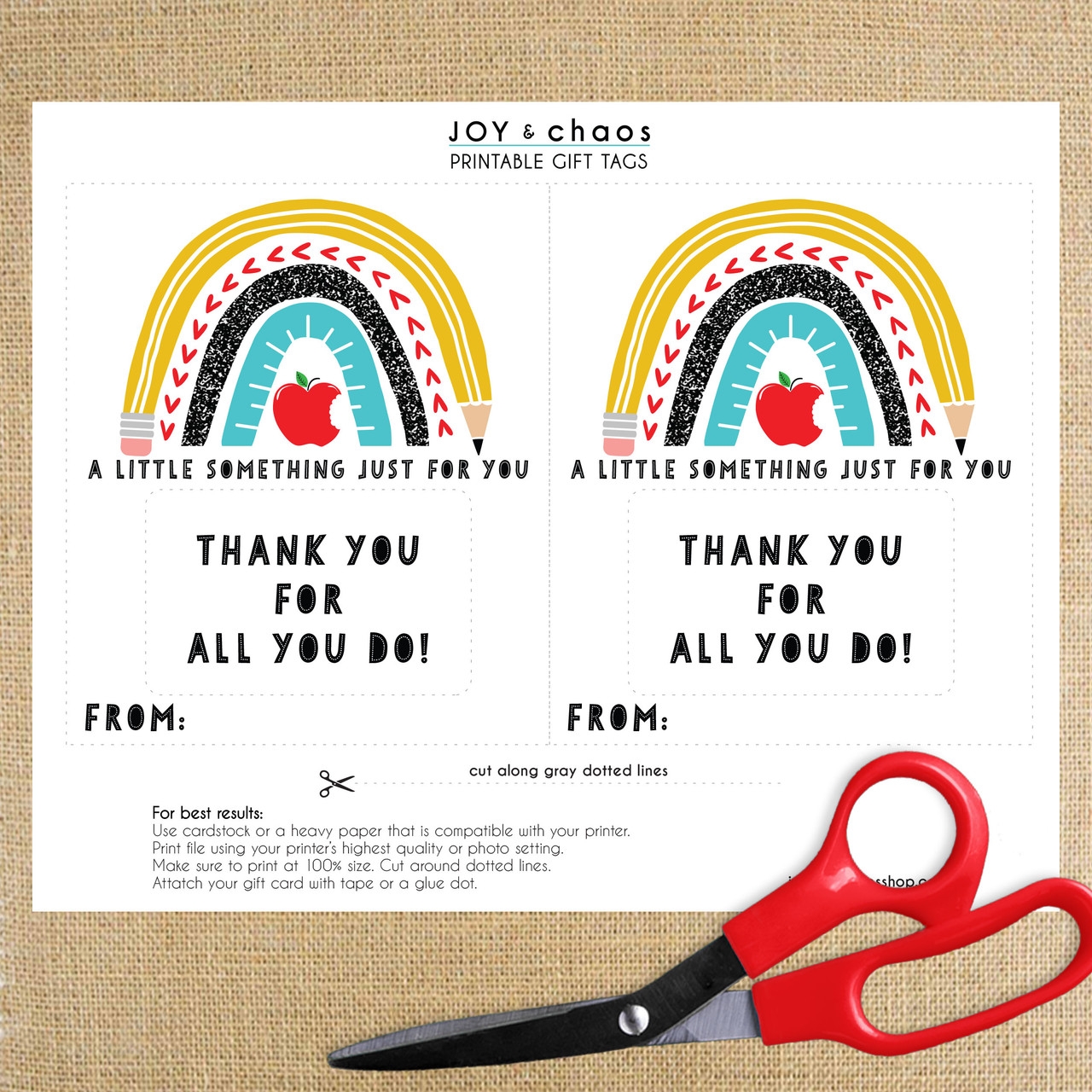 Best Teacher Ever Rainbow Printable Gift Card Holder Instant Download 