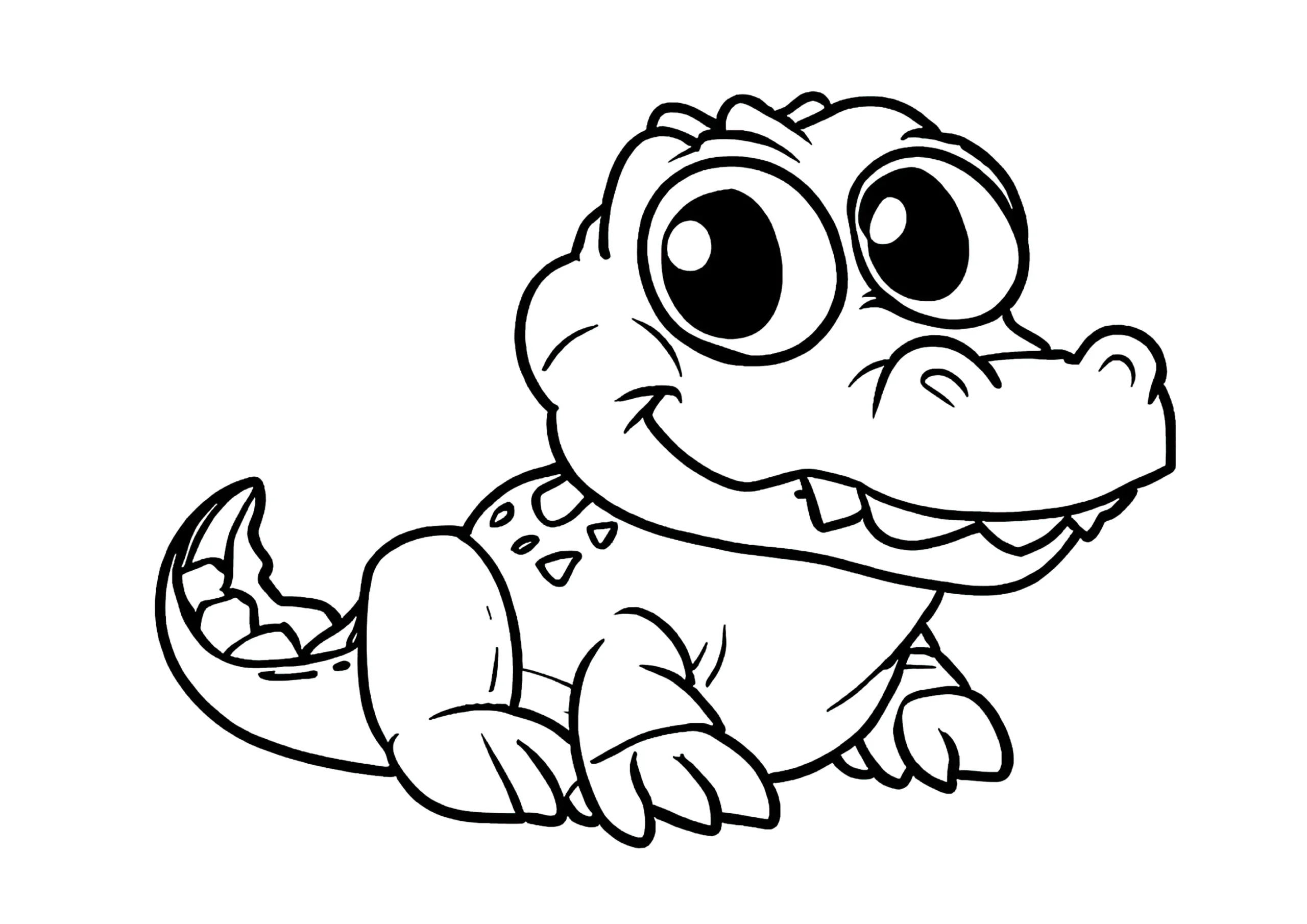 Big eyed Crocodile Crocodile Coloring Pages