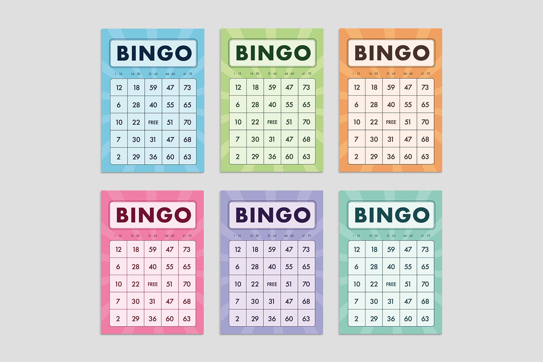 Bingo Cards Template BrandPacks