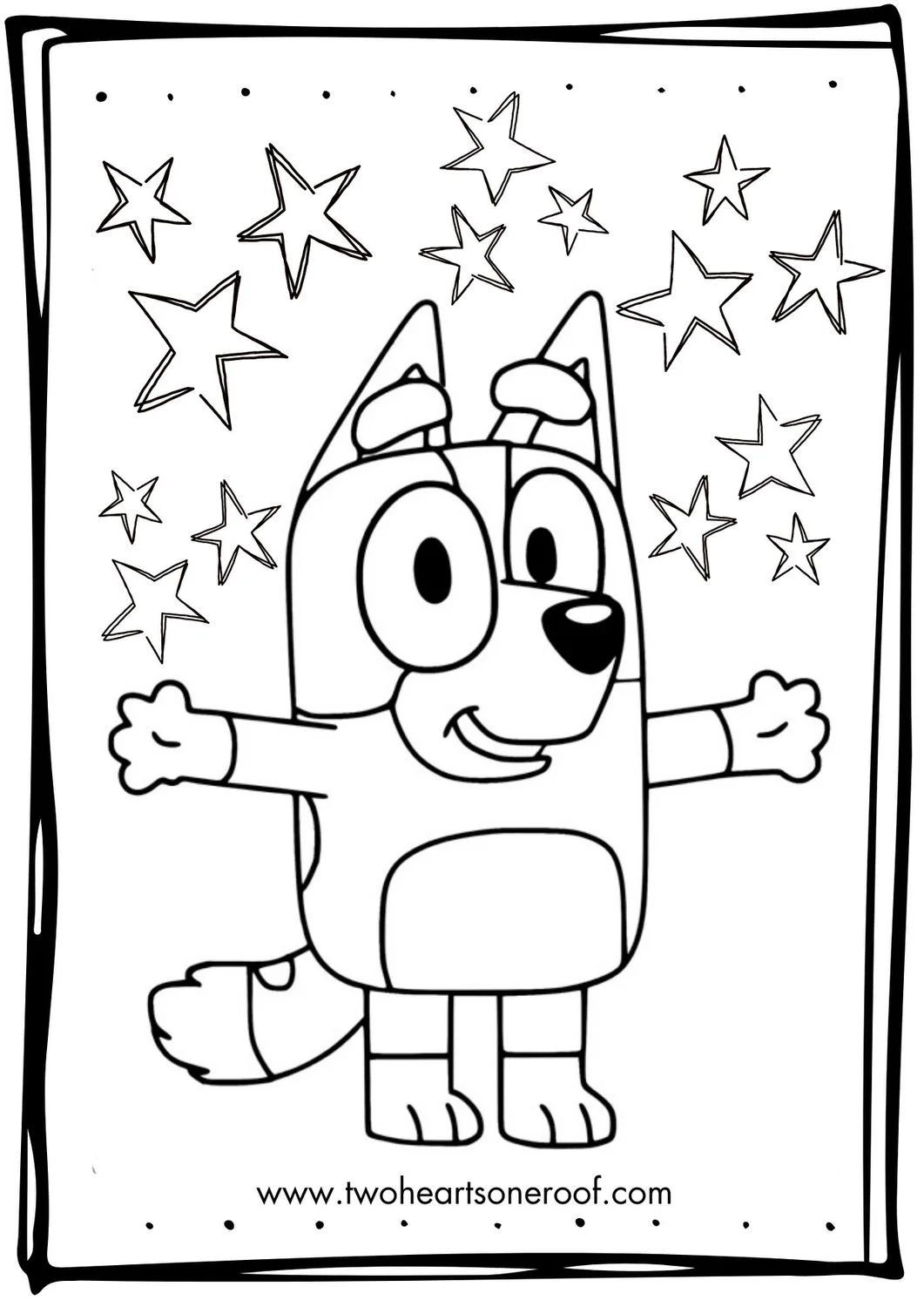 Bluey Colouring Pages FREE Printables Two Hearts One Roof