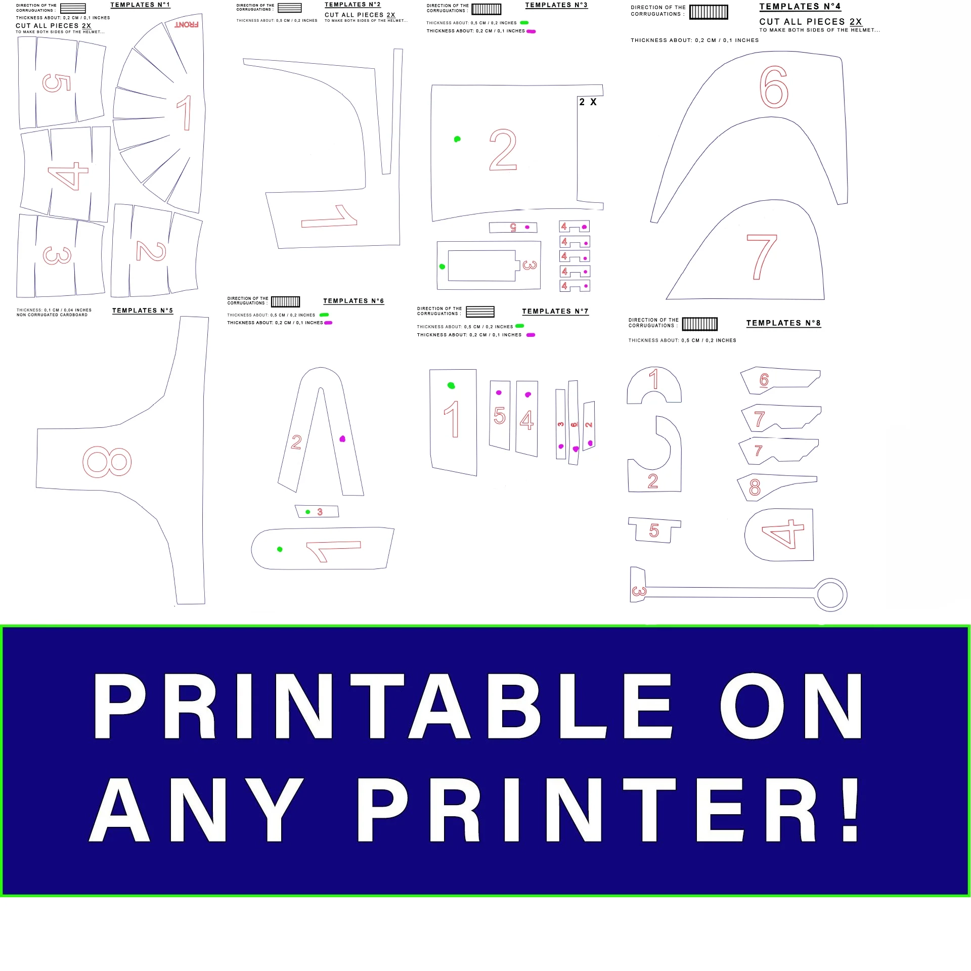 Boba Fett Helmet TEMPLATES For Cardboard DIY Epic Cardboard Props