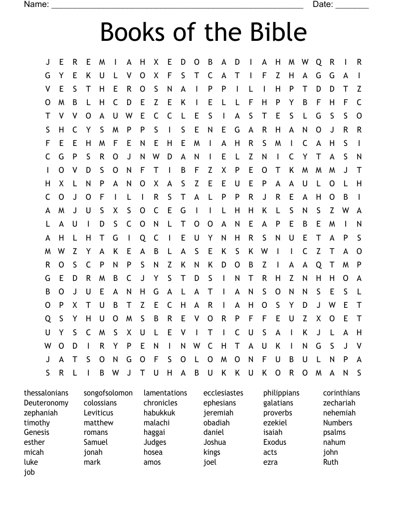 Books Of The Bible Word Search WordMint Books Of The Bible Word Search WordMint