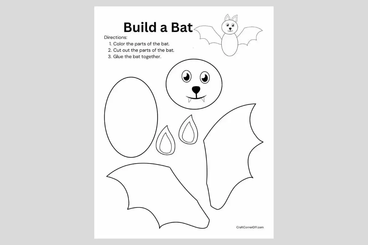 Build A Bat Craft Free Printable Craft Corner DIY