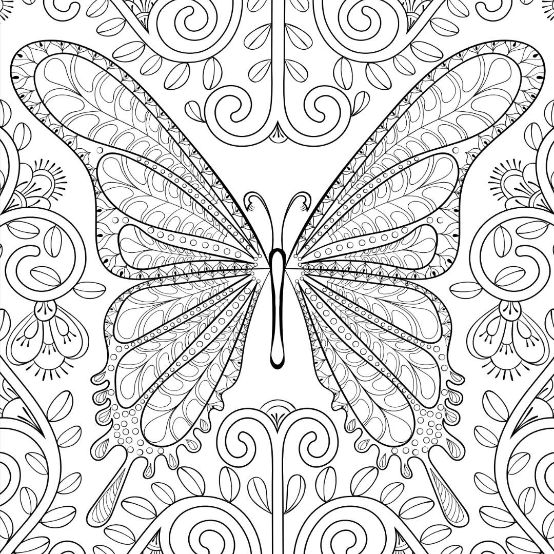 Butterfly Colouring Page Castle Arts