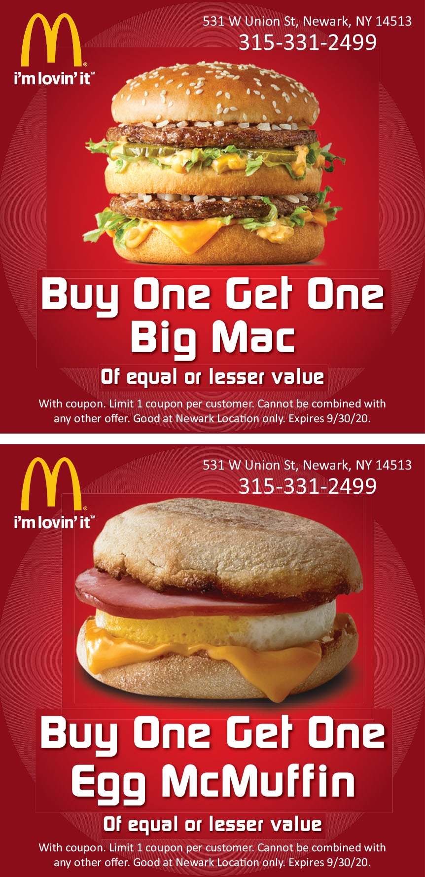 BUY ONE GET ONE BIG MAC OF EQUAL OR LESSER VALUE Online Printable Coupons USA Local Free Printable Shopping Coupons