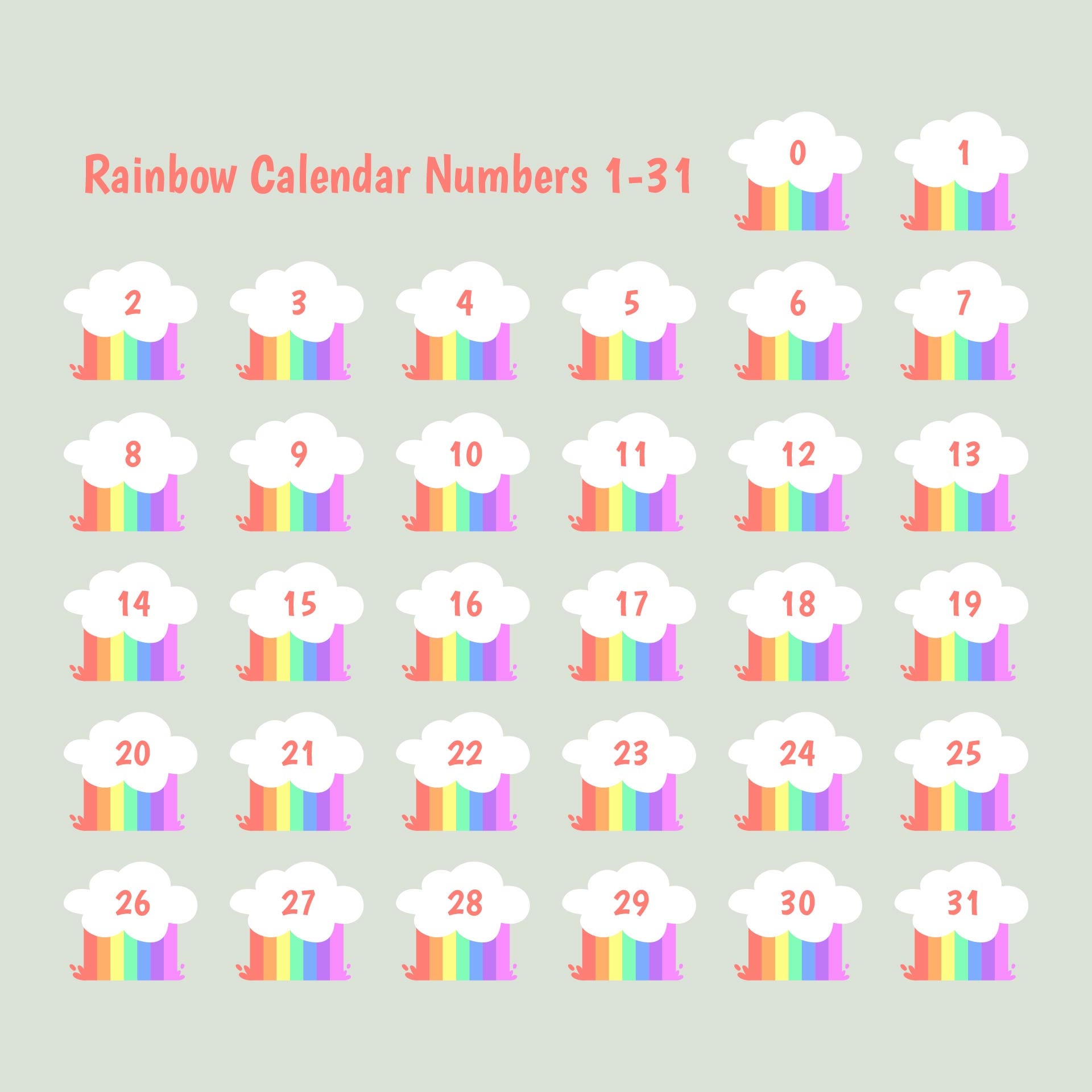 Calendar Numbers 1 31 10 Free PDF Printables Printablee